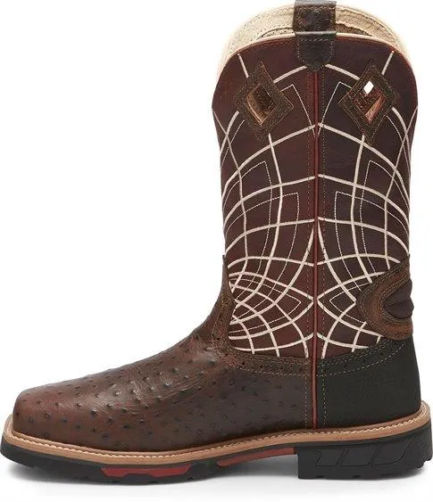 Justin Men’s Derrickman Ostrich Print Comp Toe Work Boots SE4835