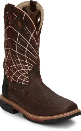 Justin Men’s Derrickman Ostrich Print Comp Toe Work Boots SE4835