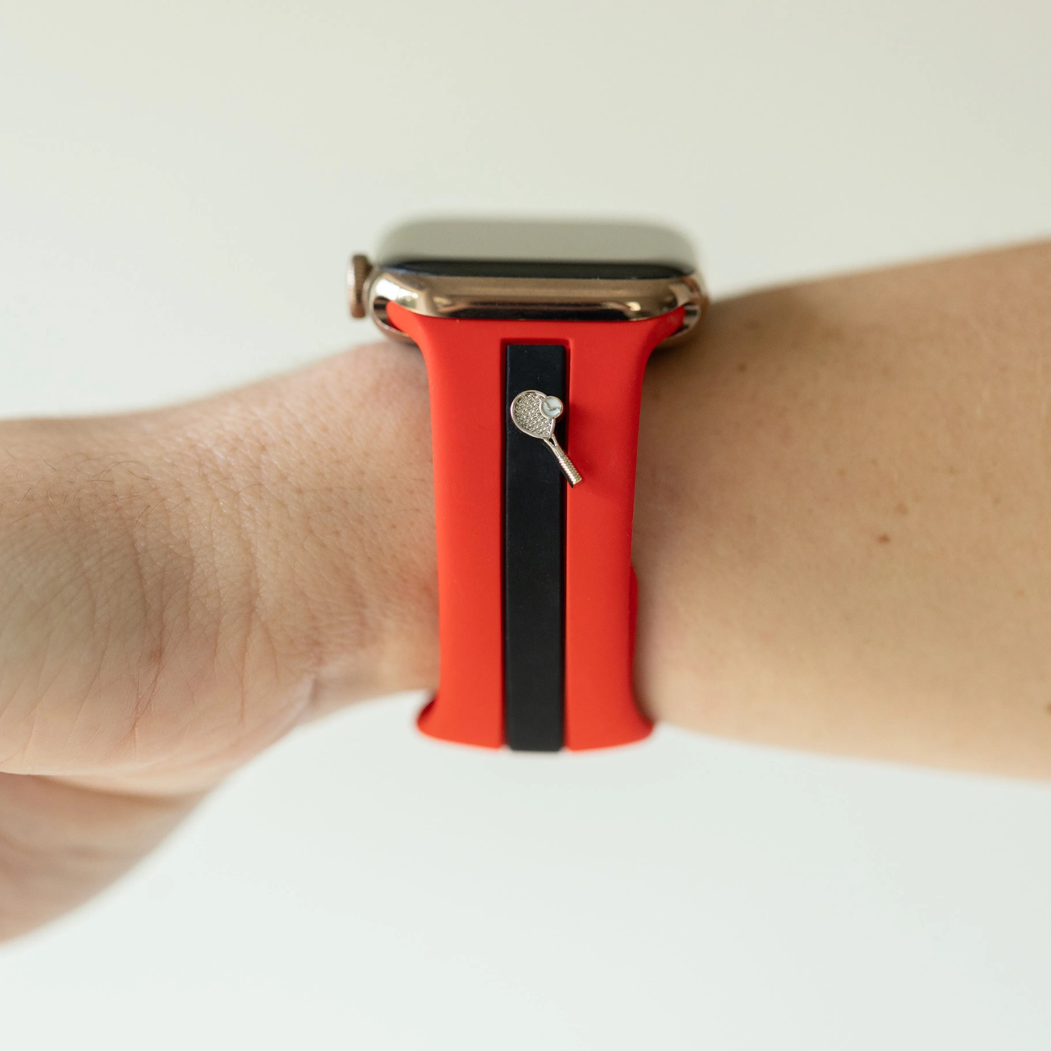 Let's Cause a Racket 🏓 Red & Black Smart Watch Band