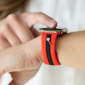 Let's Cause a Racket 🏓 Red & Black Smart Watch Band