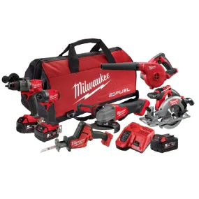 Milwaukee M18FPP6A3503B 6 Piece 18V 5.0Ah Cordless Brushless GEN 4 Combo Kit