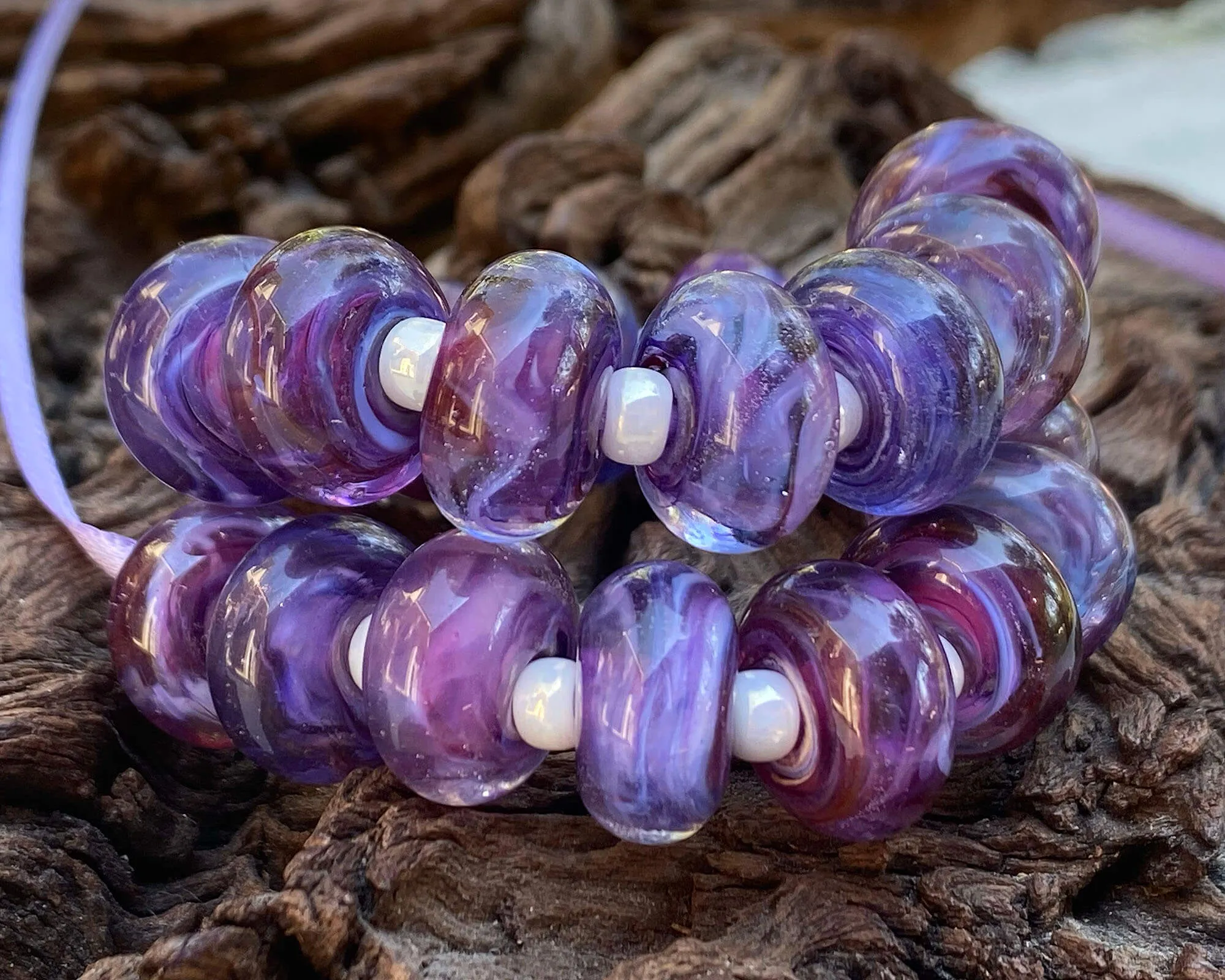 MTO Royal Purple Lampwork Beads Set SRA Made to Order