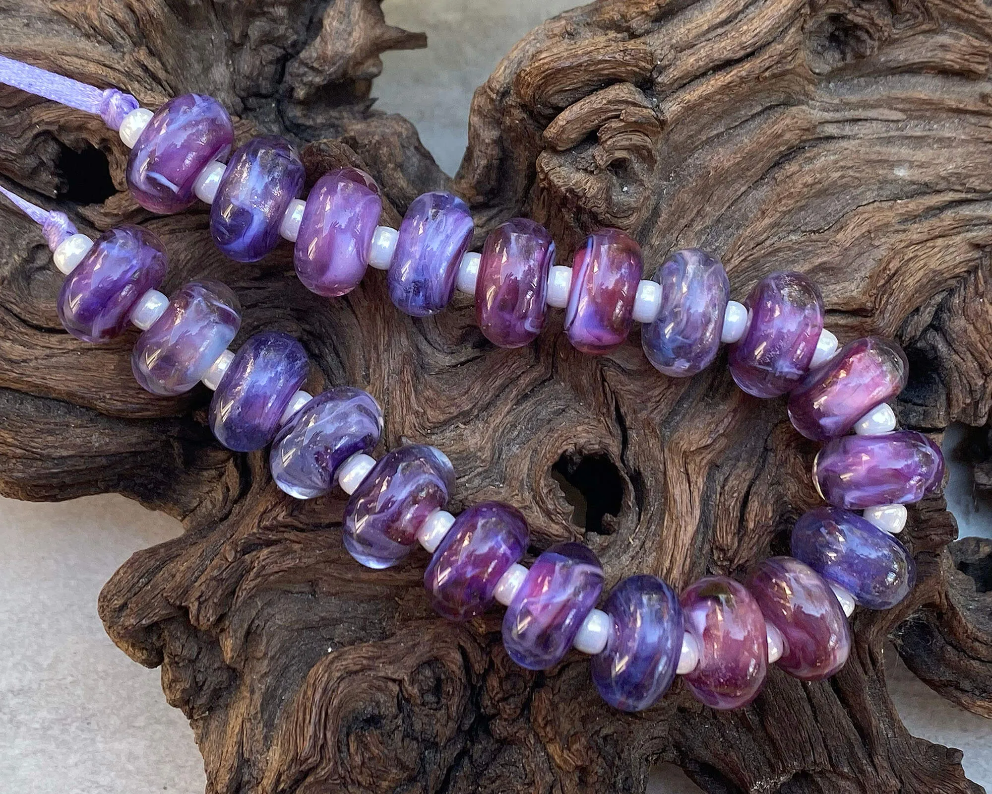 MTO Royal Purple Lampwork Beads Set SRA Made to Order