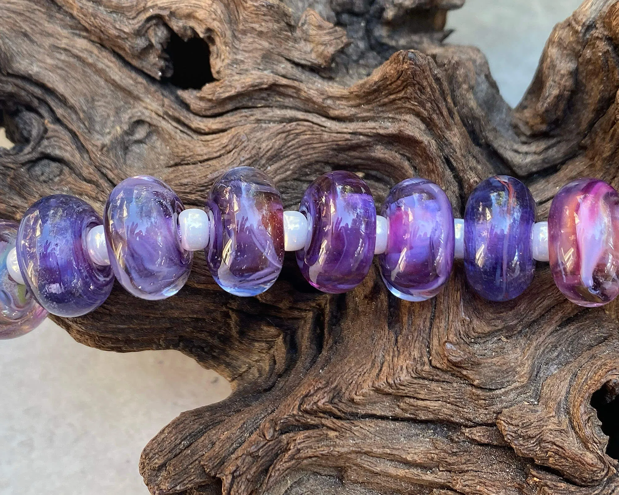 MTO Royal Purple Lampwork Beads Set SRA Made to Order