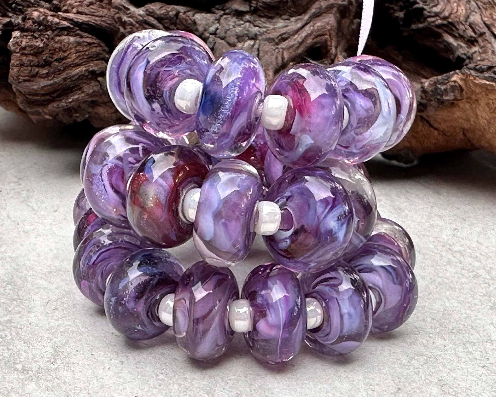 MTO Royal Purple Lampwork Beads Set SRA Made to Order