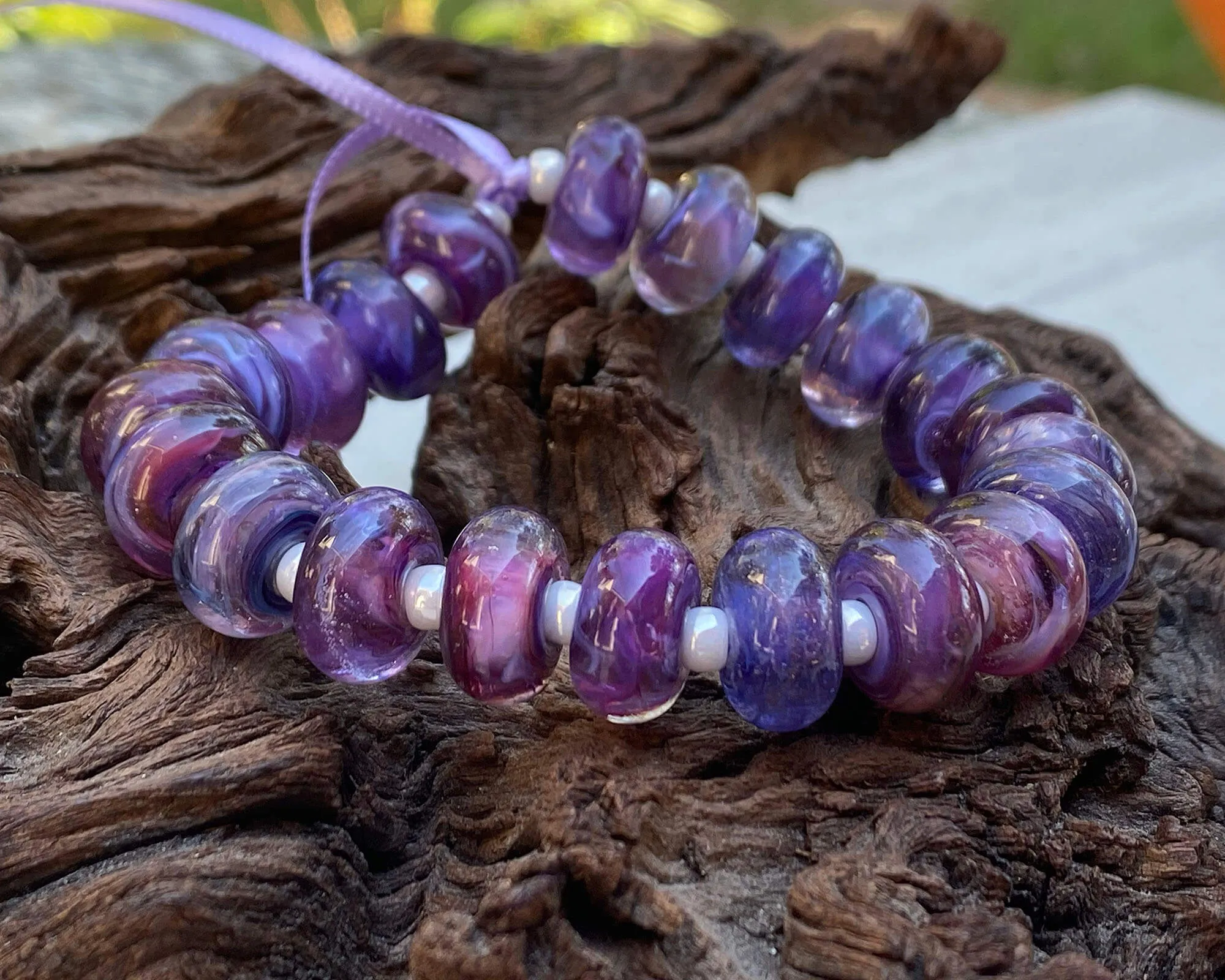 MTO Royal Purple Lampwork Beads Set SRA Made to Order