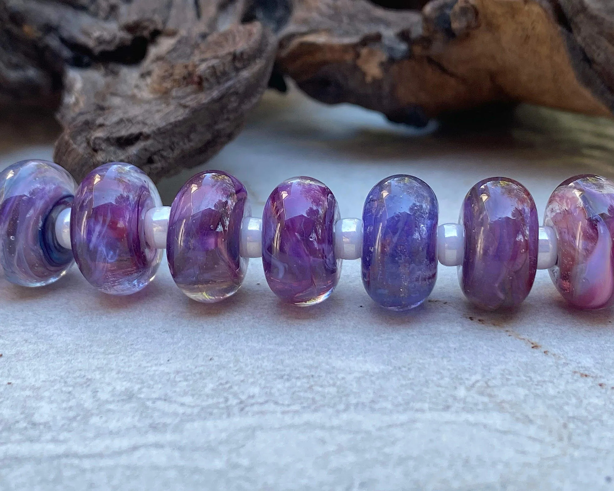 MTO Royal Purple Lampwork Beads Set SRA Made to Order