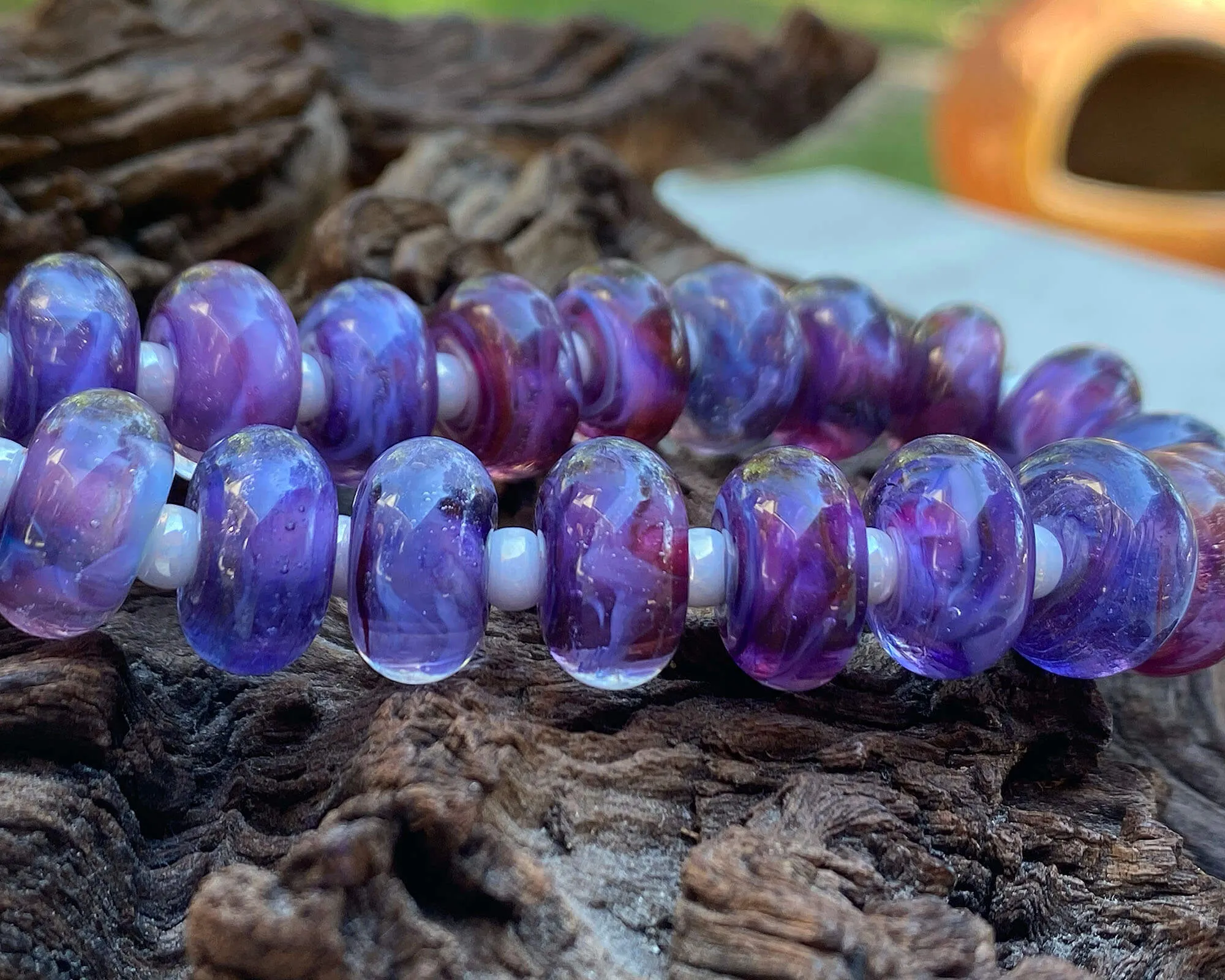 MTO Royal Purple Lampwork Beads Set SRA Made to Order