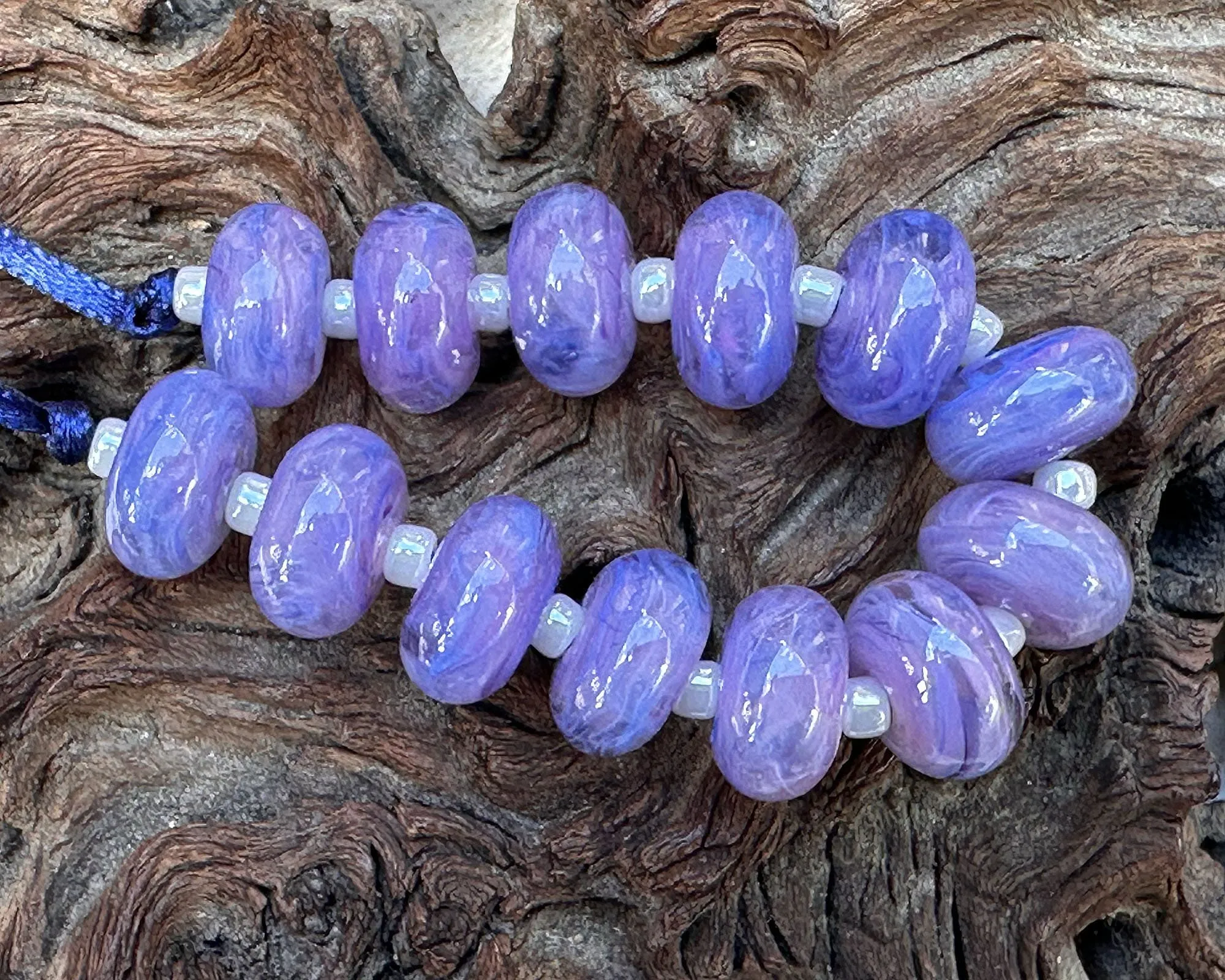 MTO Tanzanite Dream Lampwork Beads Set SRA Made to Order