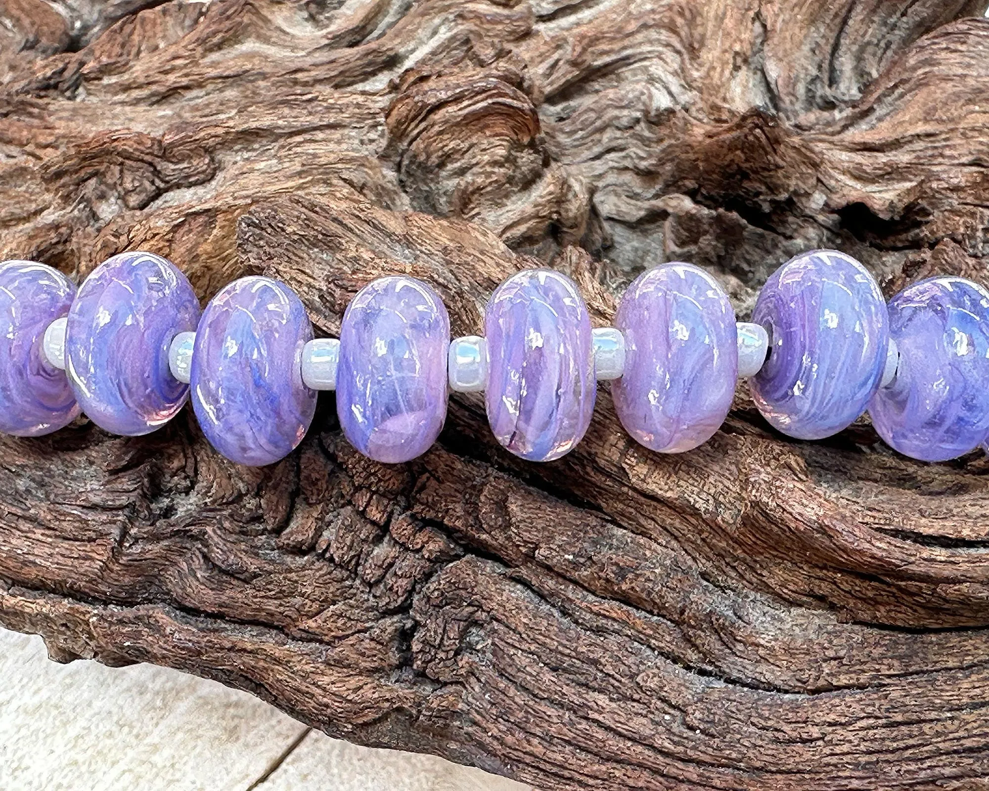 MTO Tanzanite Dream Lampwork Beads Set SRA Made to Order