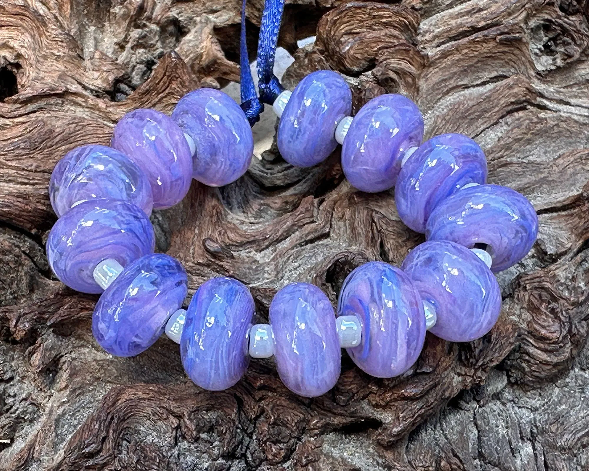 MTO Tanzanite Dream Lampwork Beads Set SRA Made to Order