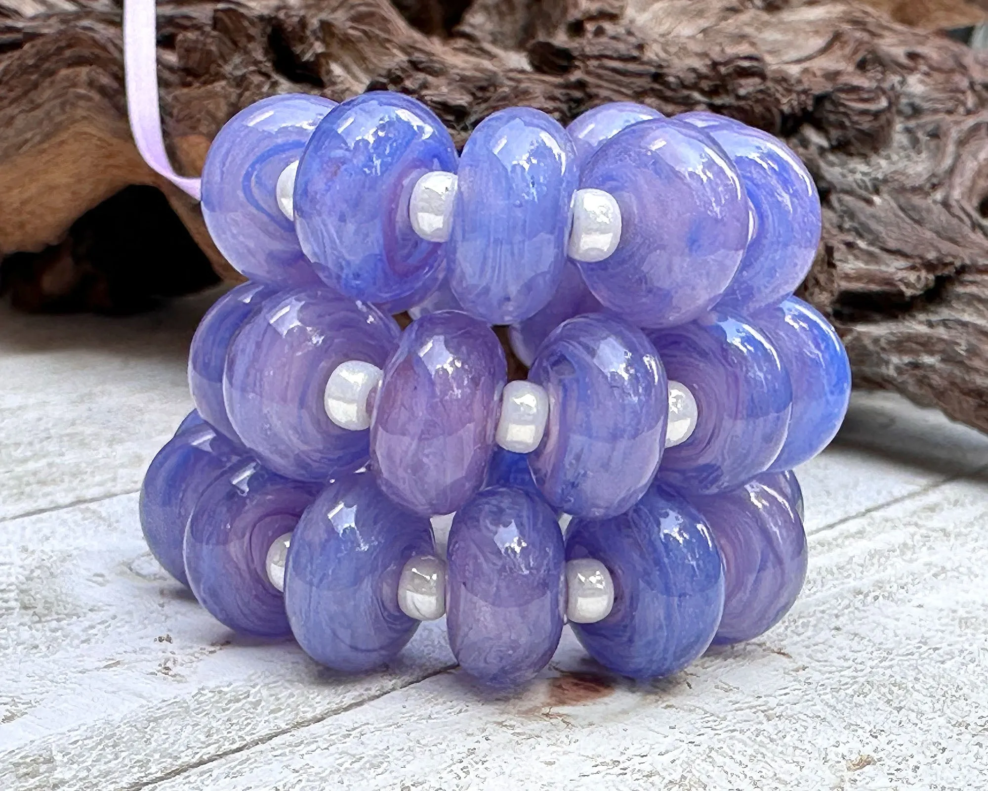 MTO Tanzanite Dream Lampwork Beads Set SRA Made to Order