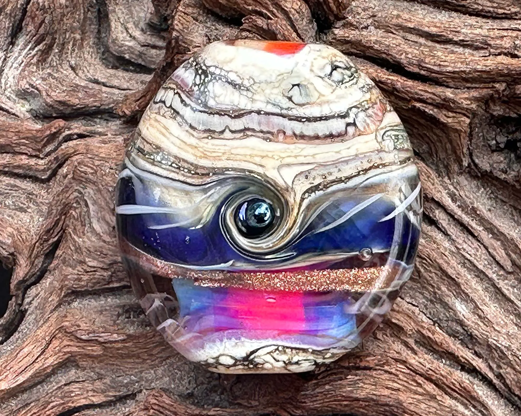 Mystic Pink Organic Lampwork Focal Bead SRA