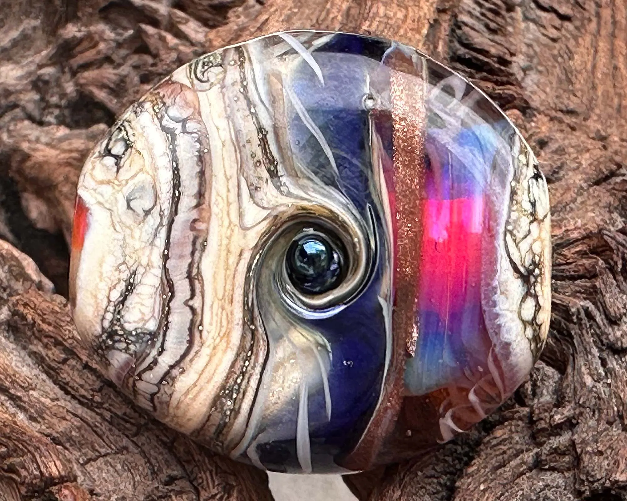 Mystic Pink Organic Lampwork Focal Bead SRA