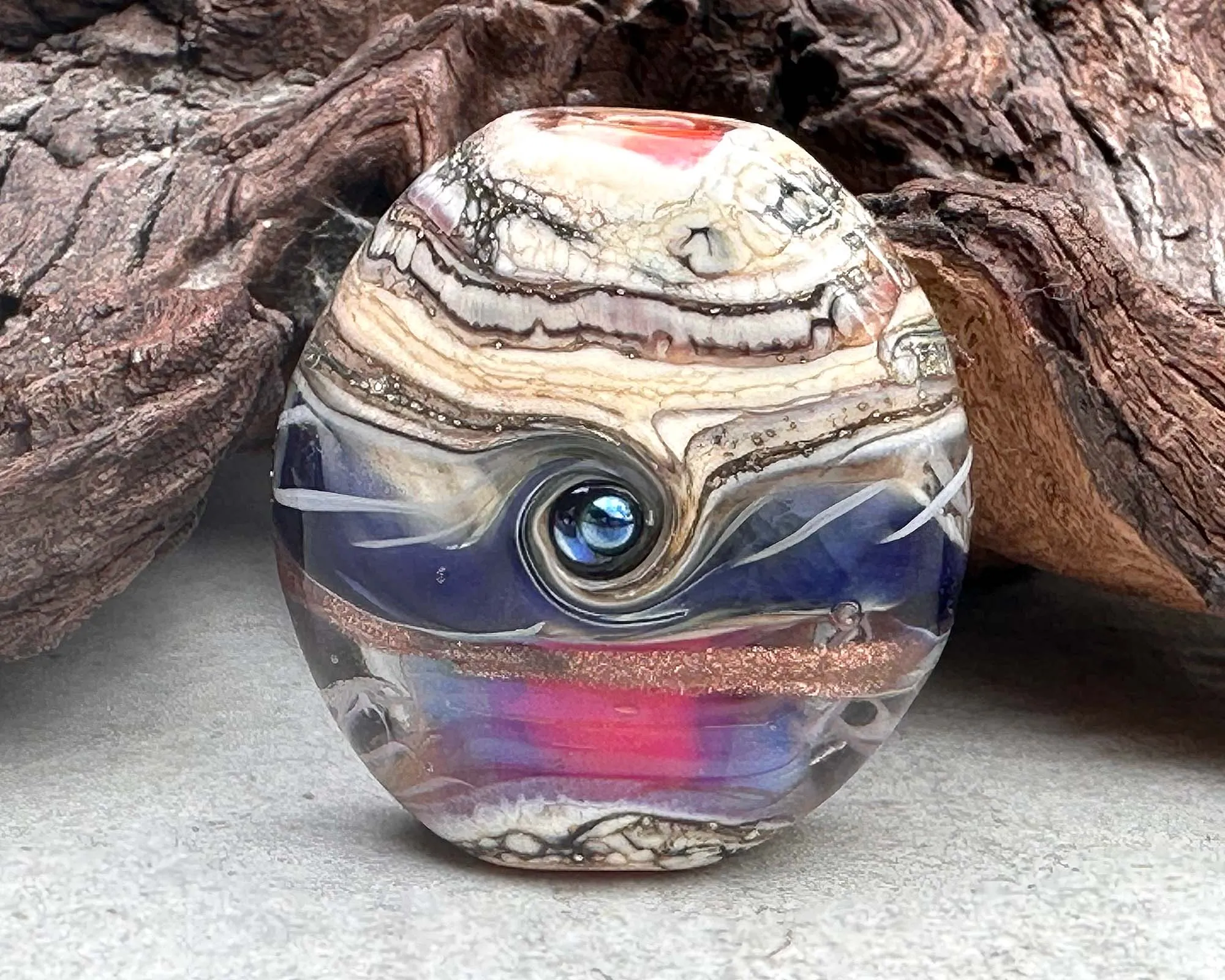 Mystic Pink Organic Lampwork Focal Bead SRA