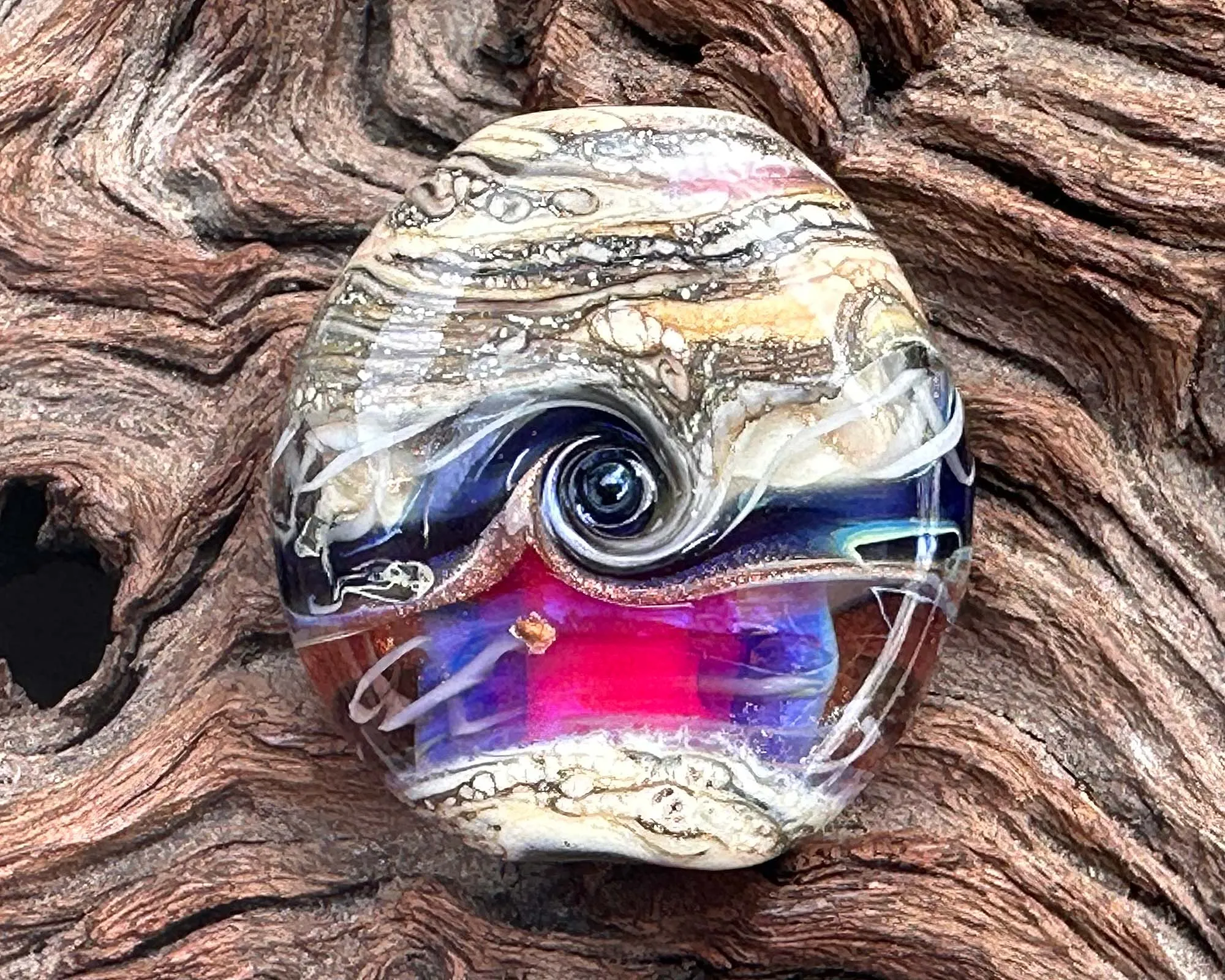 Mystic Pink Organic Lampwork Focal Bead SRA