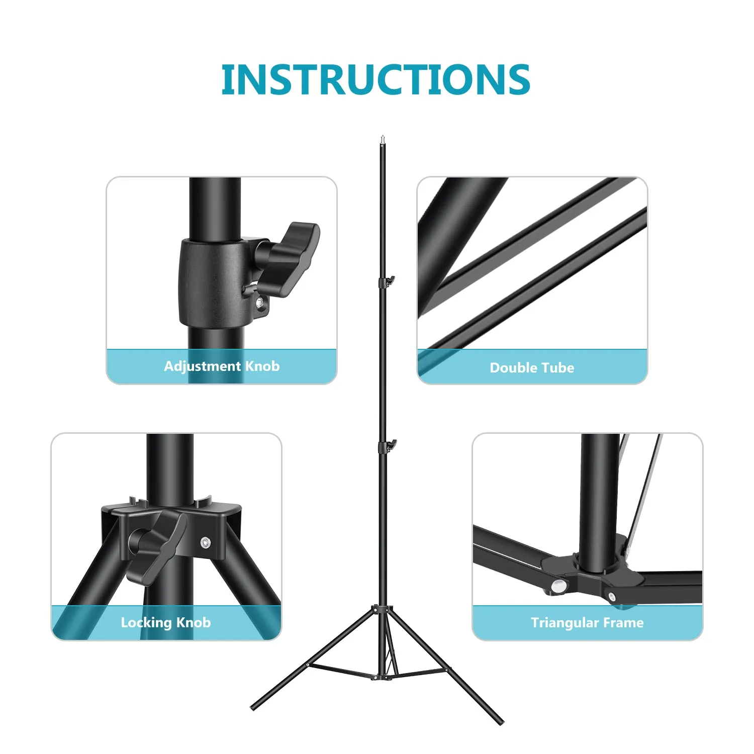 NEEWER 7/ 8.5FT T-Shape Background Support Stand Kit