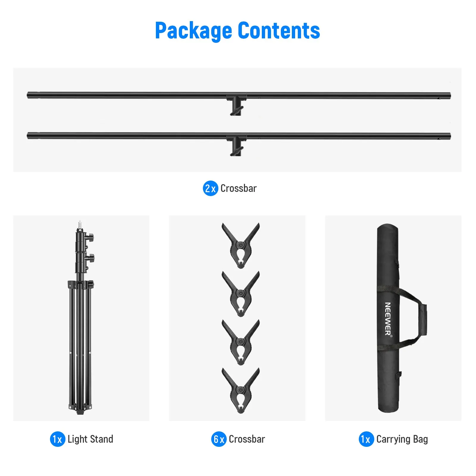 NEEWER 7/ 8.5FT T-Shape Background Support Stand Kit