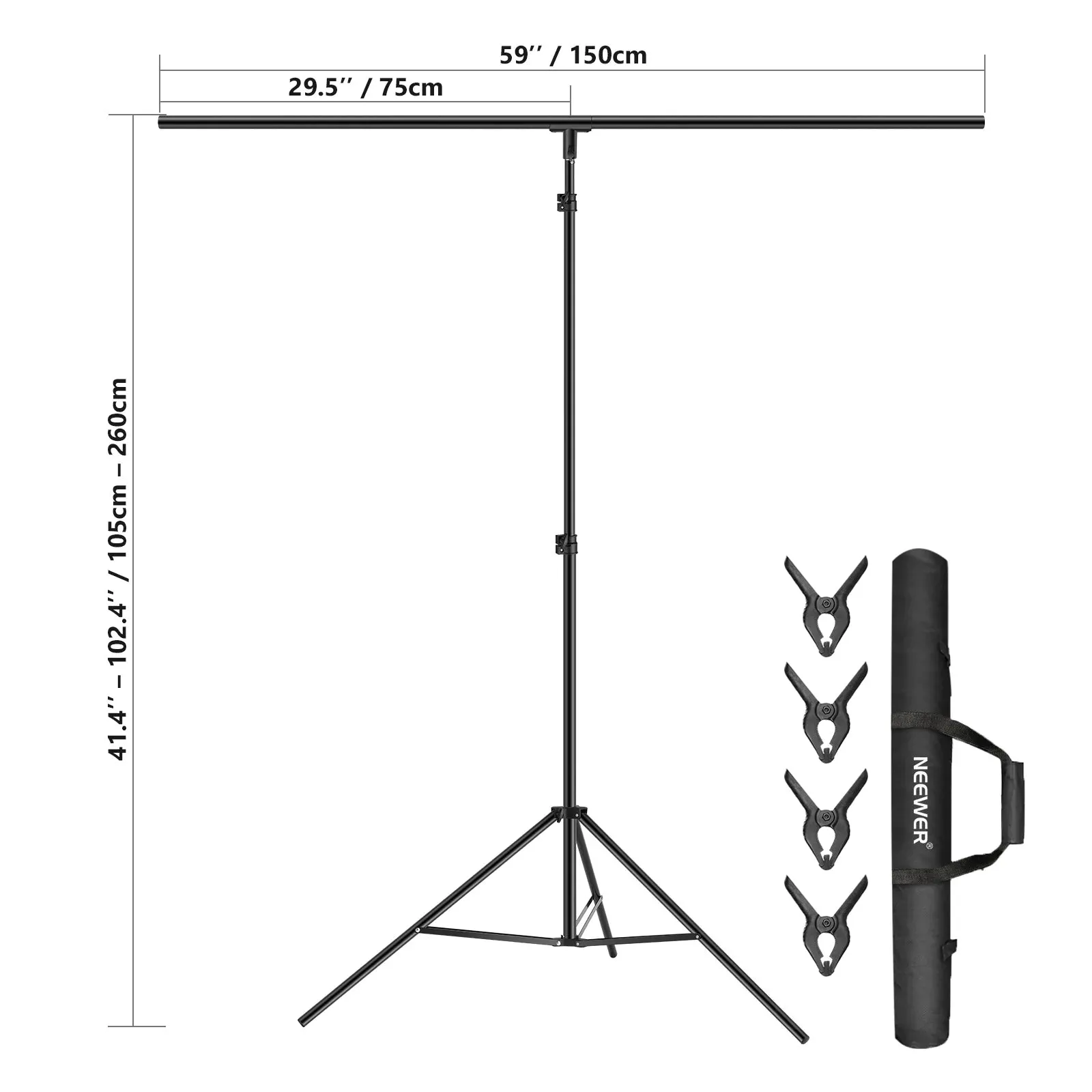 NEEWER 7/ 8.5FT T-Shape Background Support Stand Kit