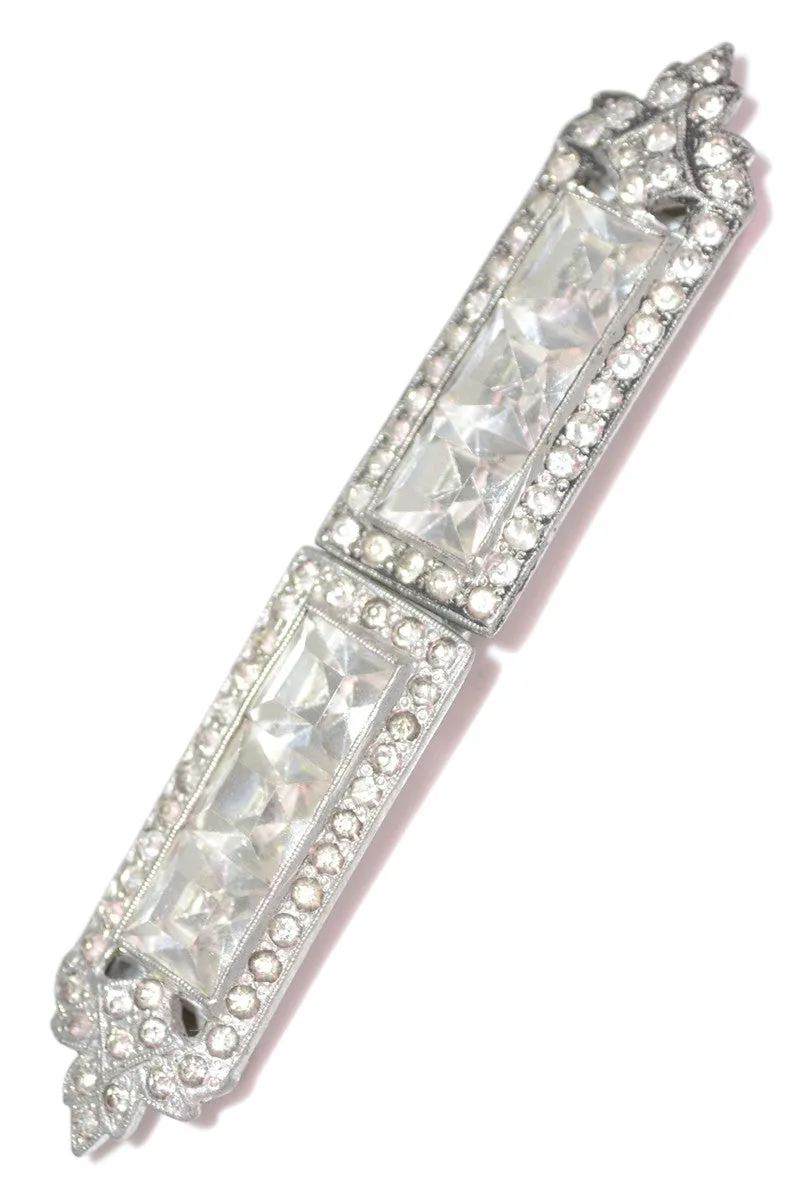 Paste Rhinestone Vintage 2 Piece Sash Buckle