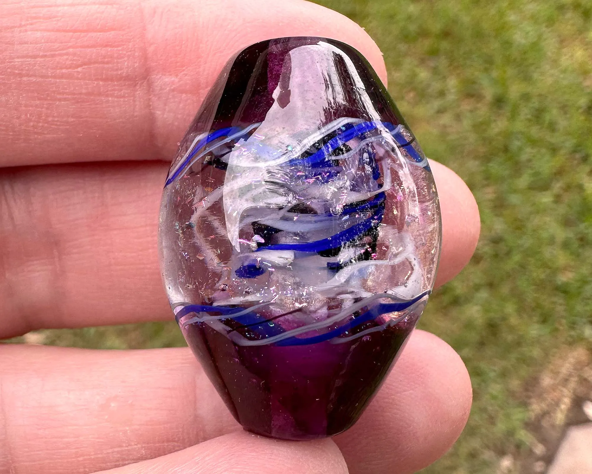 Purple & Blue Dichroic Lampwork Focal Bead SRA