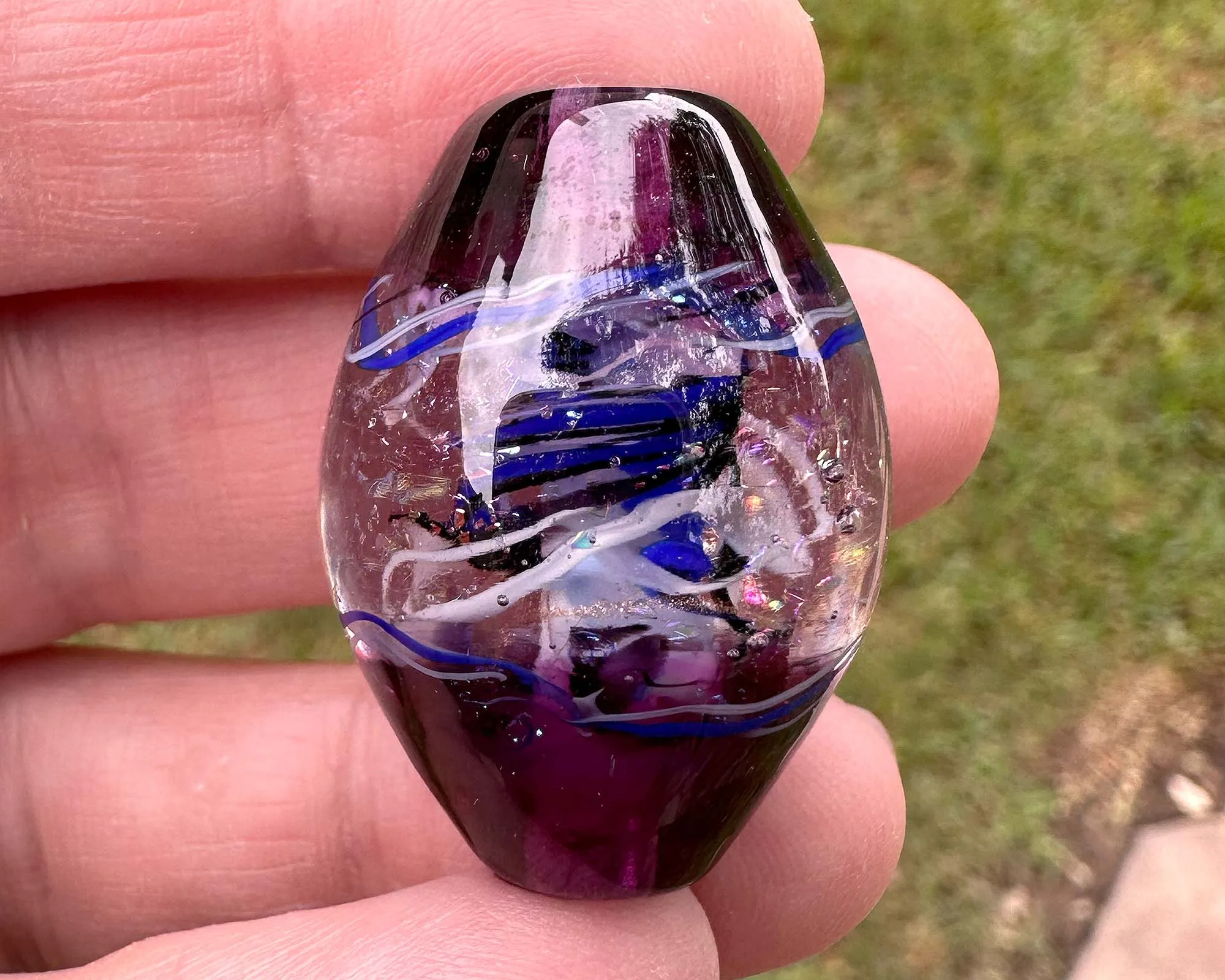 Purple & Blue Dichroic Lampwork Focal Bead SRA