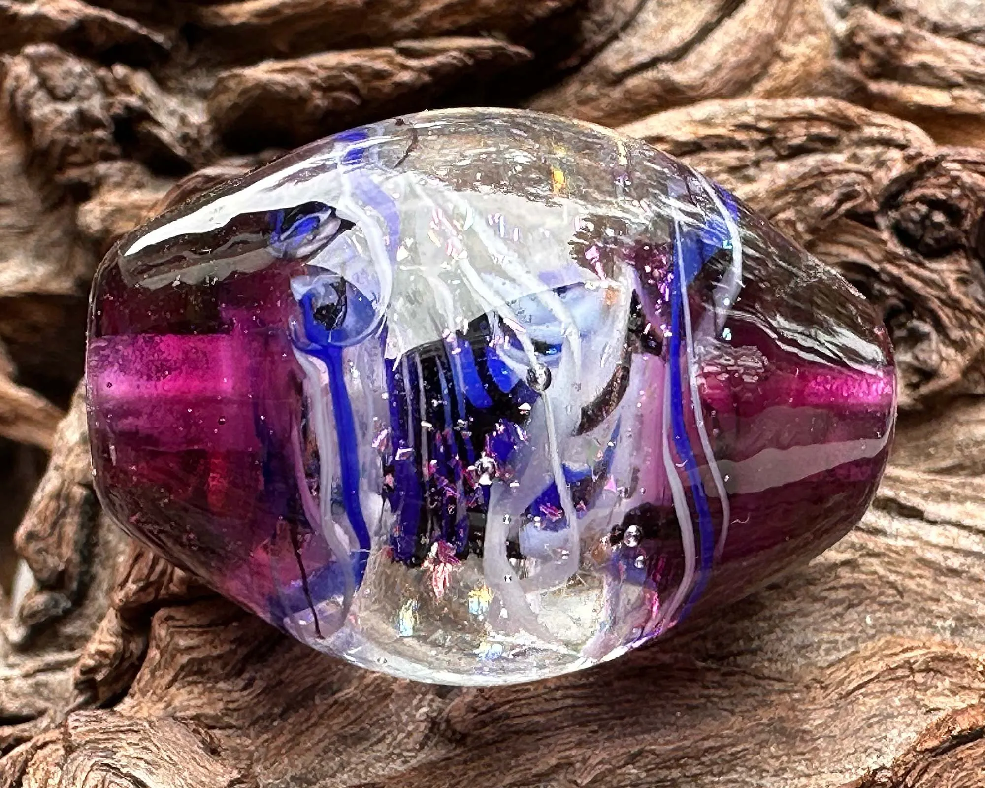 Purple & Blue Dichroic Lampwork Focal Bead SRA