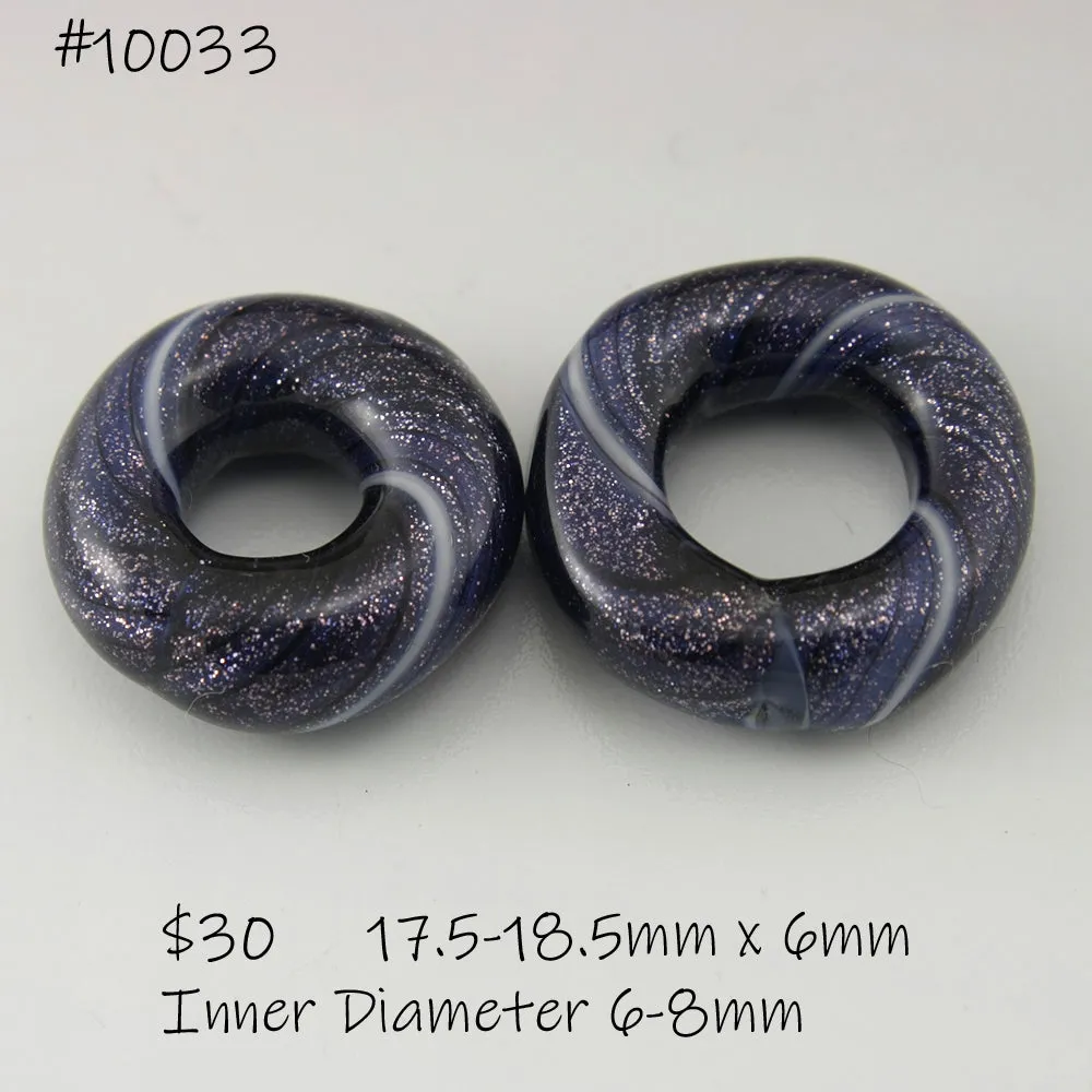 Purple Blue Sparkle with Black Pinstripes Twist Circle Pair