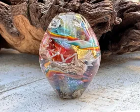 Rainbow Ivory Shimmer Lampwork Focal Bead SRA