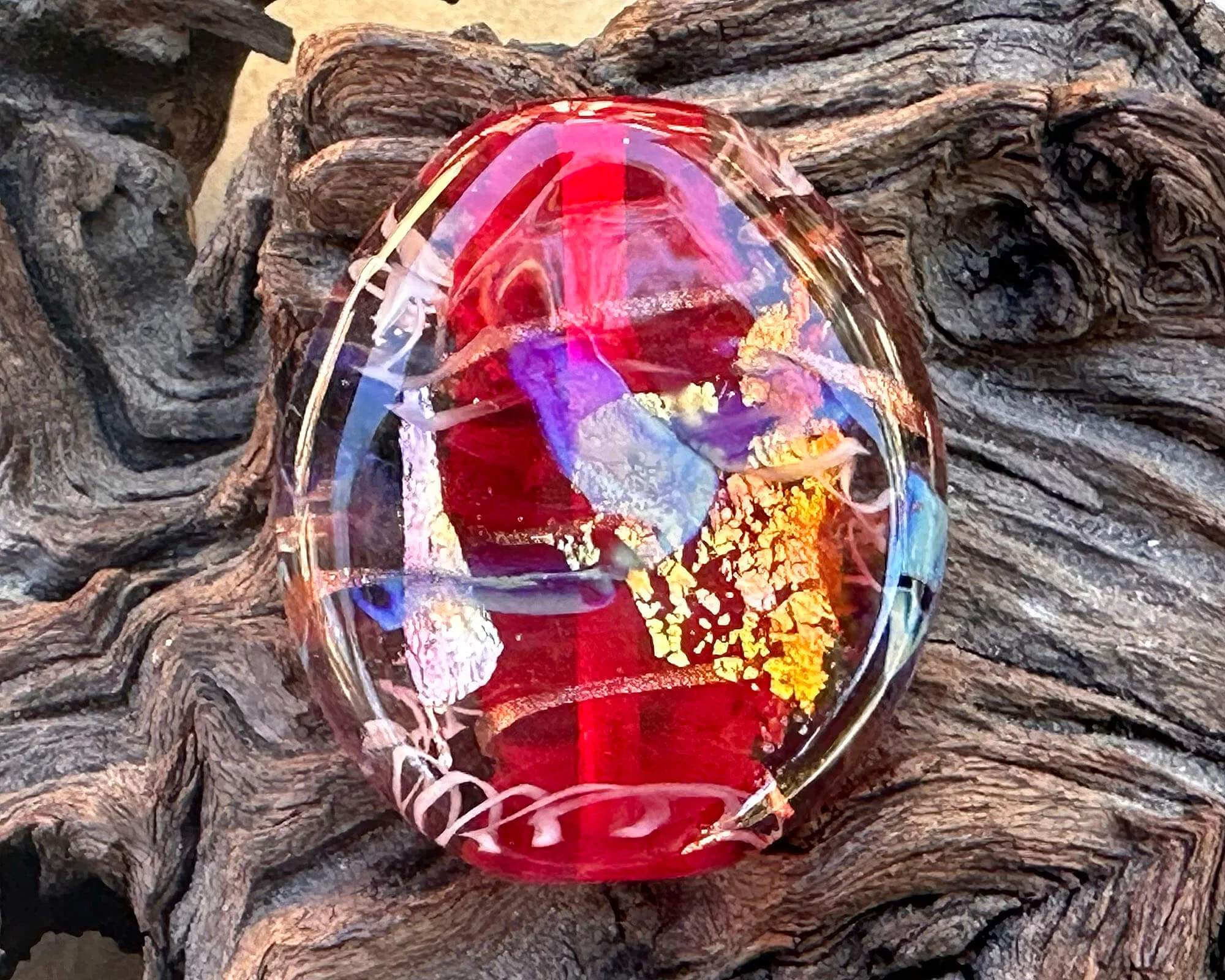 Red Treasure Lampwork Focal Bead SRA