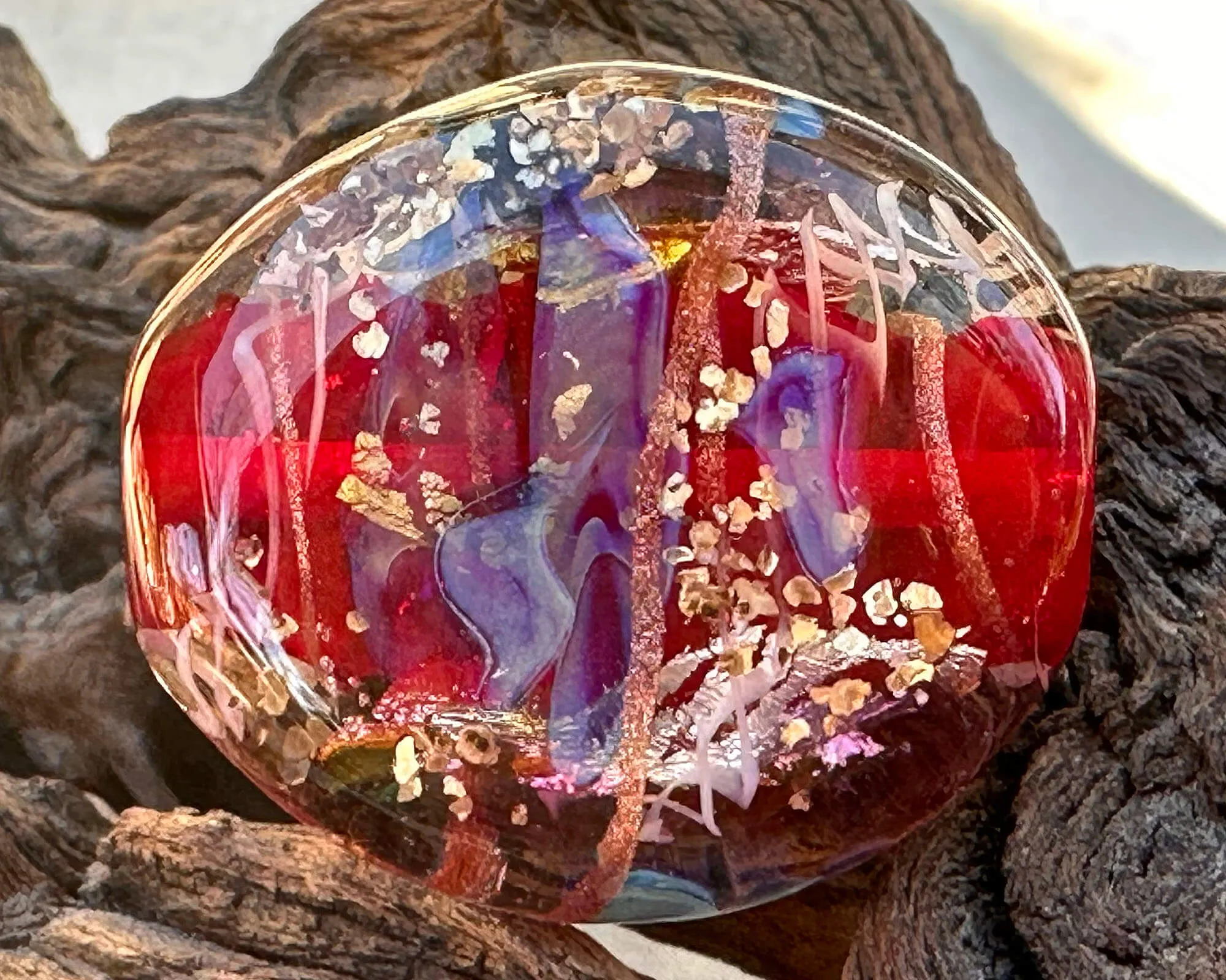 Red Treasure Lampwork Focal Bead SRA