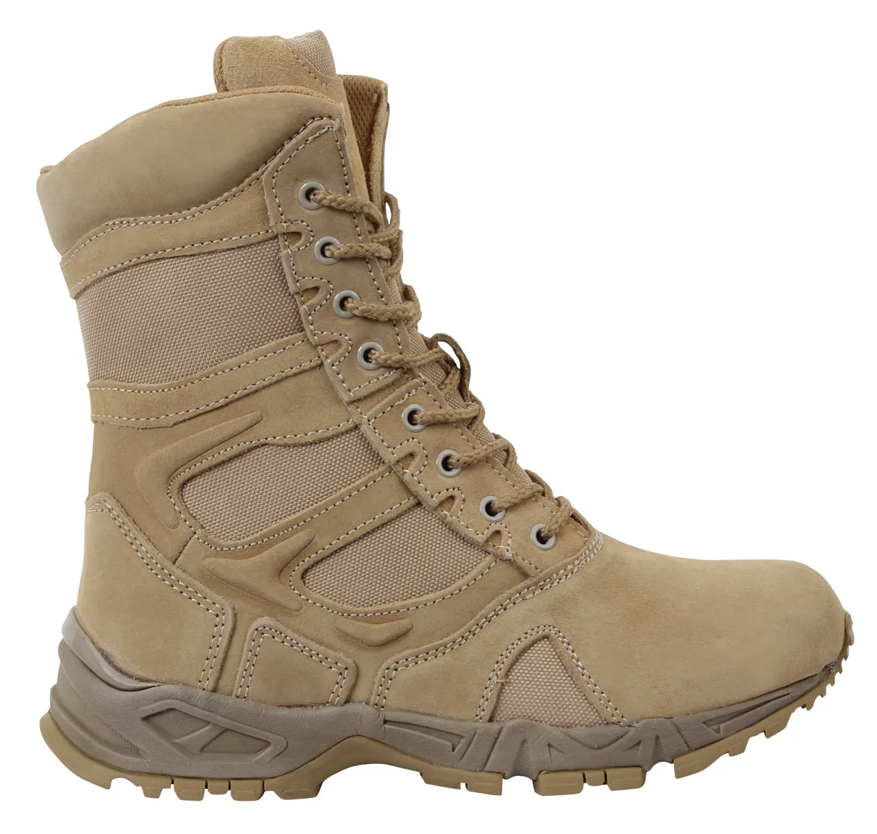 Rothco Men's Forced Entry Deployment Boots With Side Zipper- 8 Inch- Desert Tan