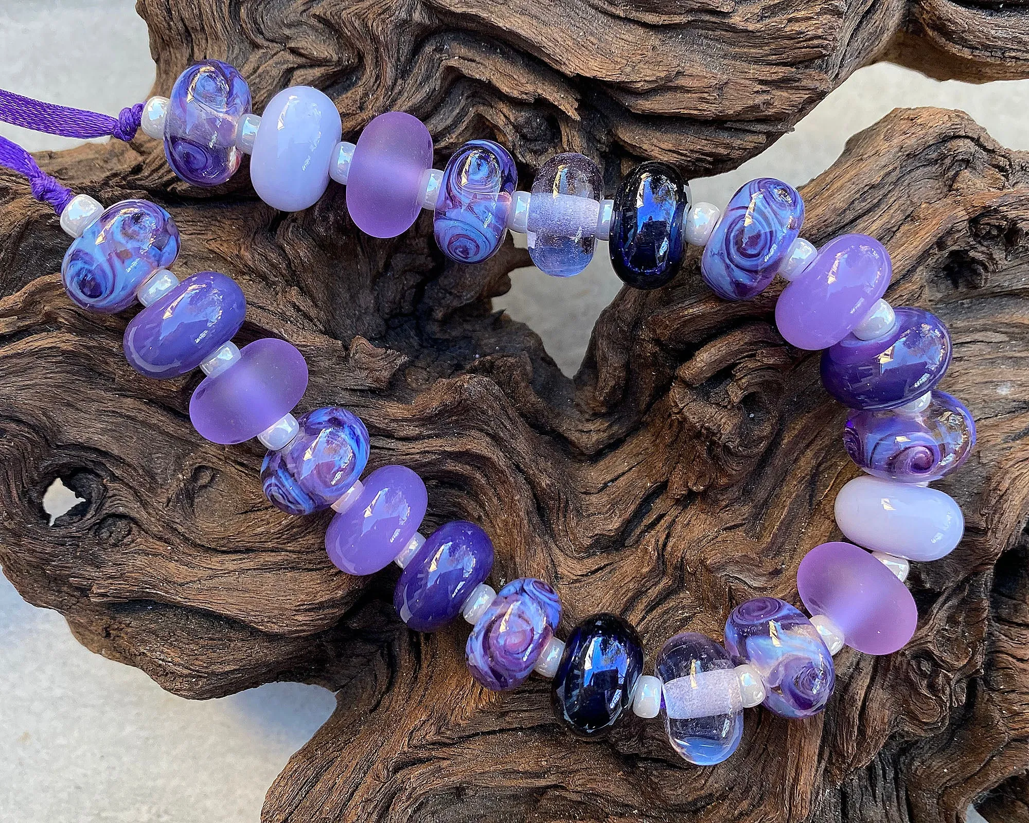 Royal Purple Lampwork Beads Set SRA