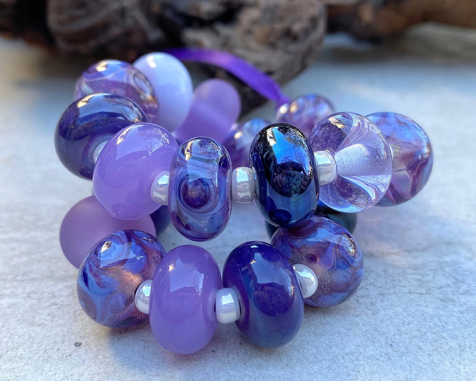 Royal Purple Lampwork Beads Set SRA