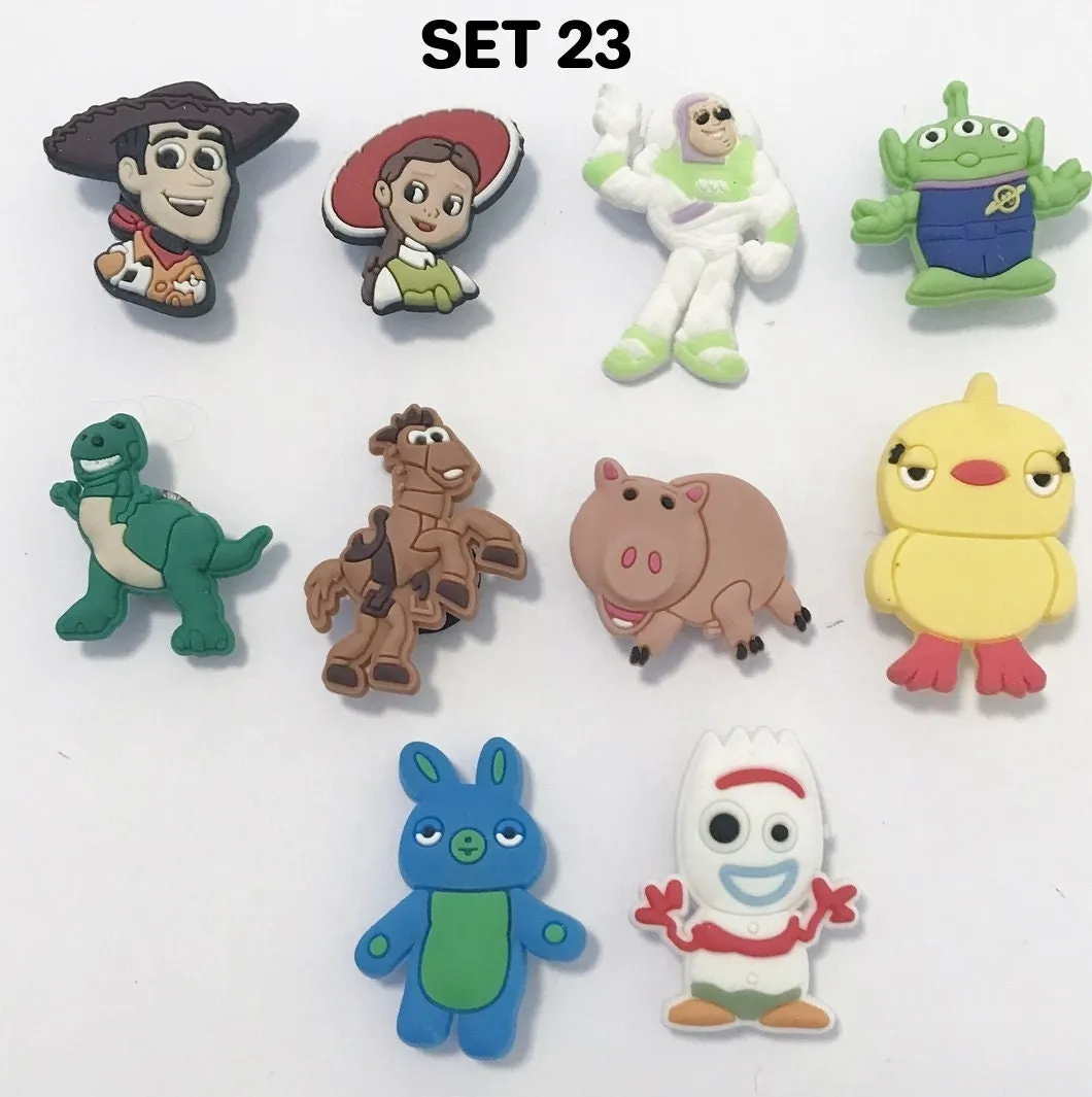 Shoe charm sets-reduced prices, toy, pig, sponge, shark, bear