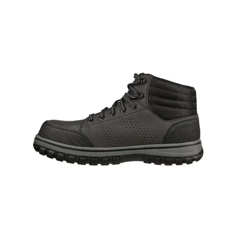 SKECHERS COMP TOE DASSAH MID WATERPROOF BLACK - MENS