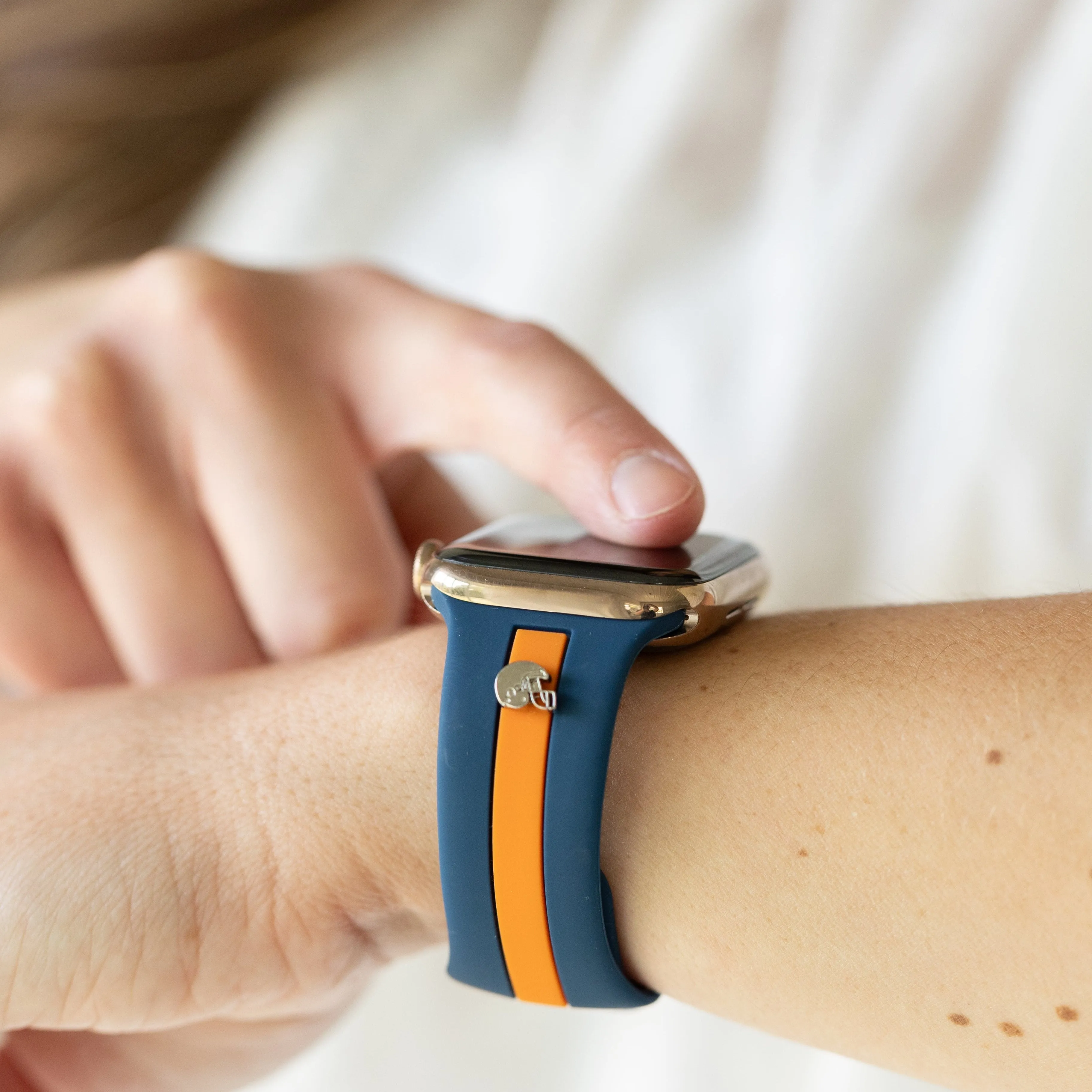 Skye Blue & Orange Smart Watch Band