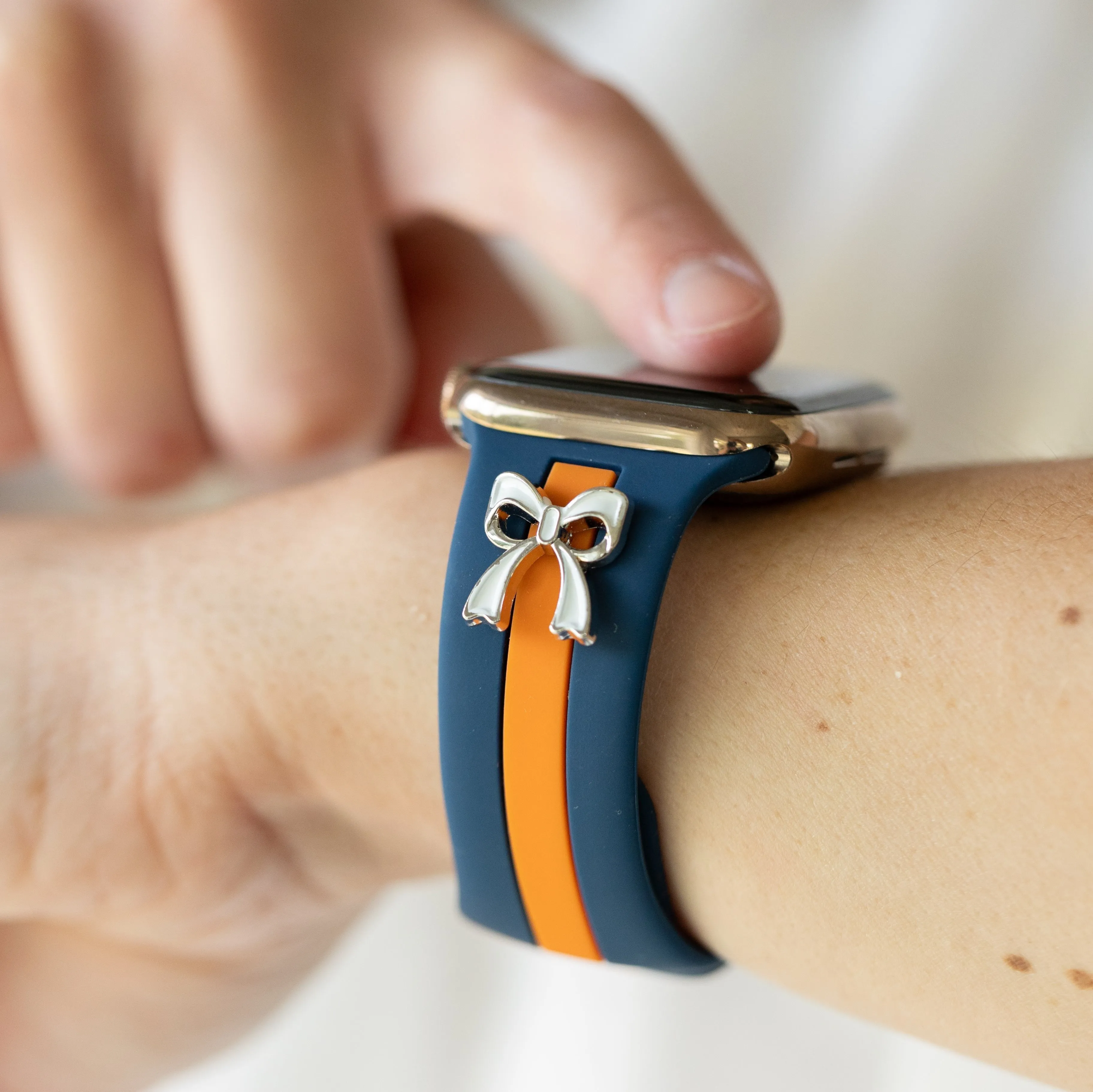 Skye Blue & Orange Smart Watch Band