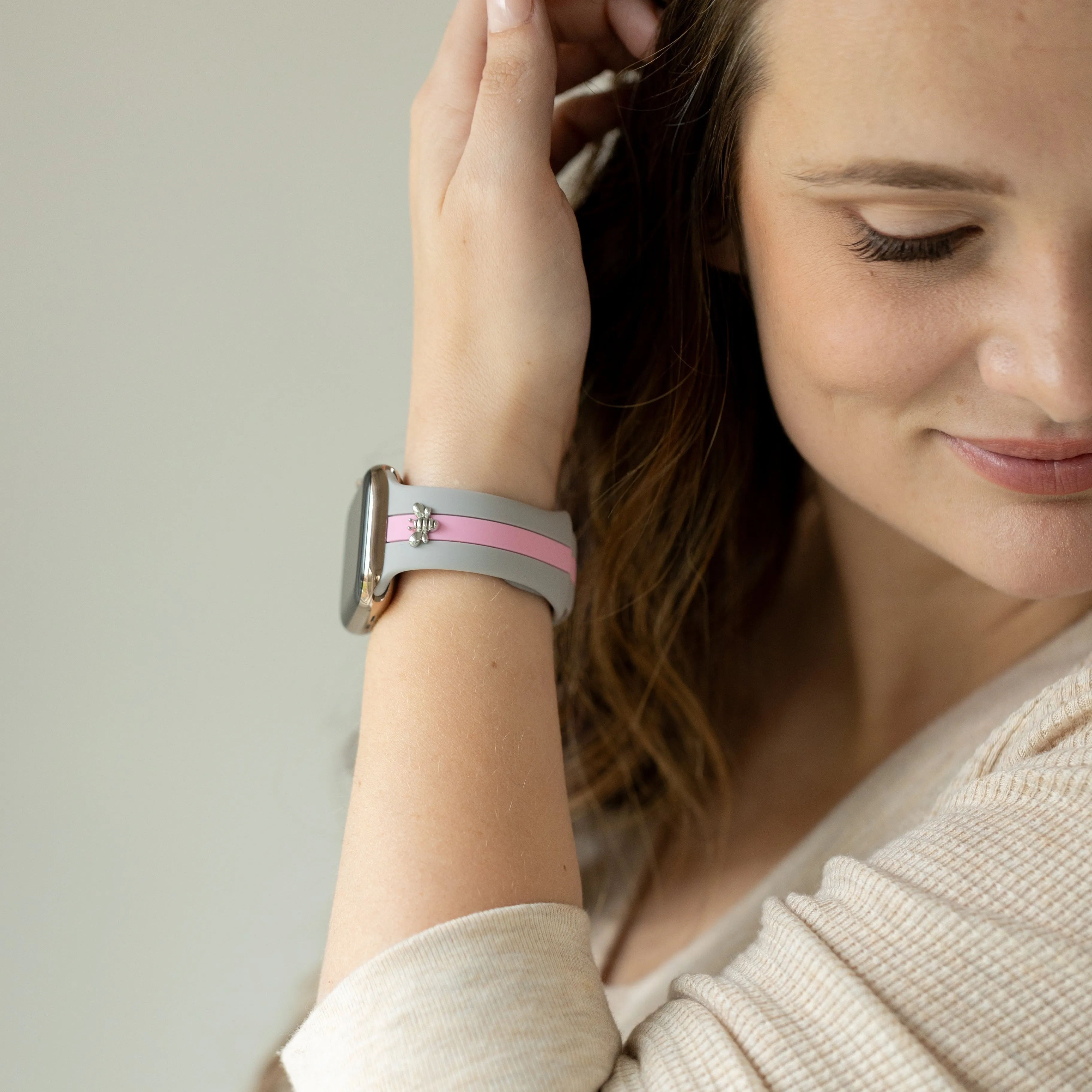 Skye Gray & Pink Smart Watch Band