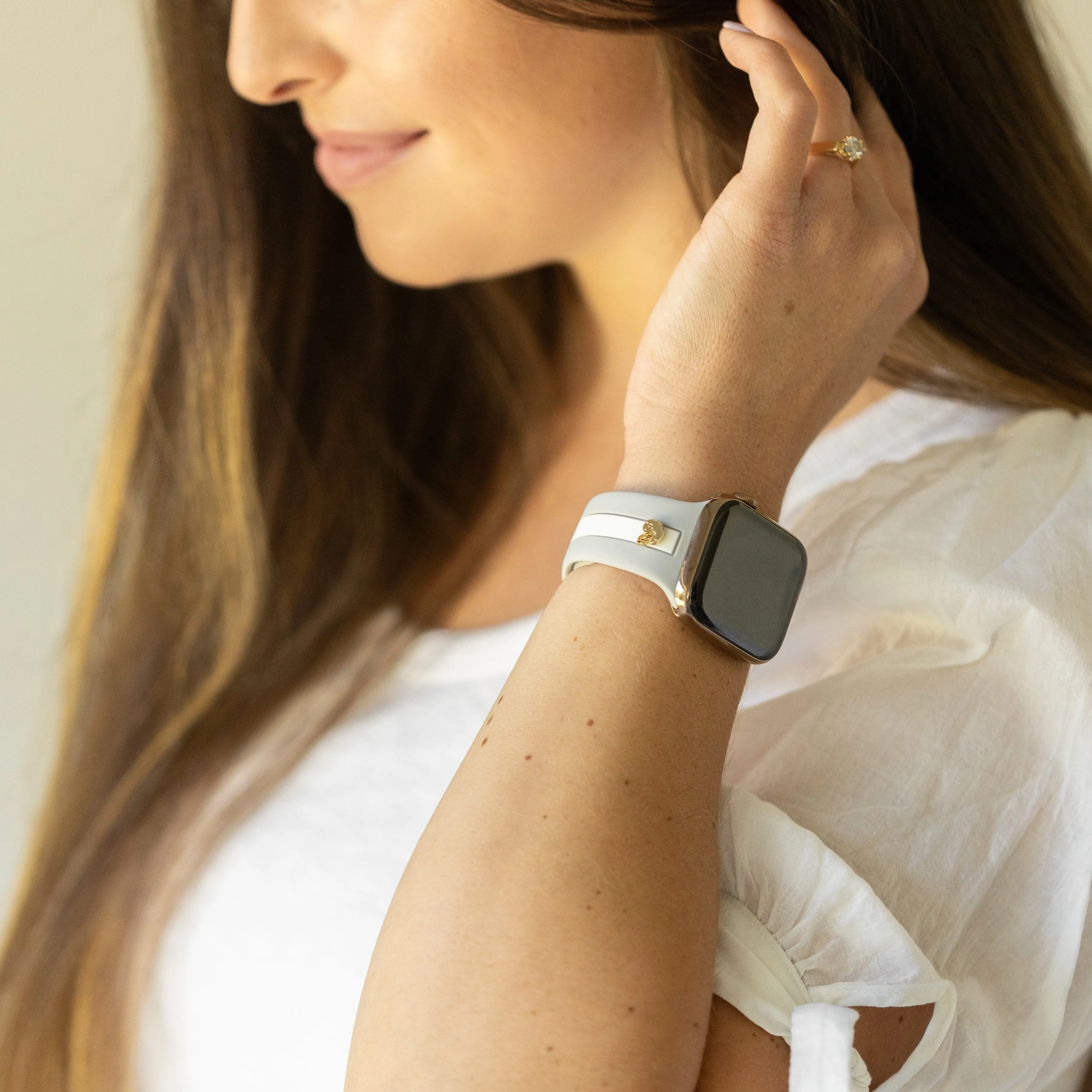 Skye Gray & White Smart Watch Band