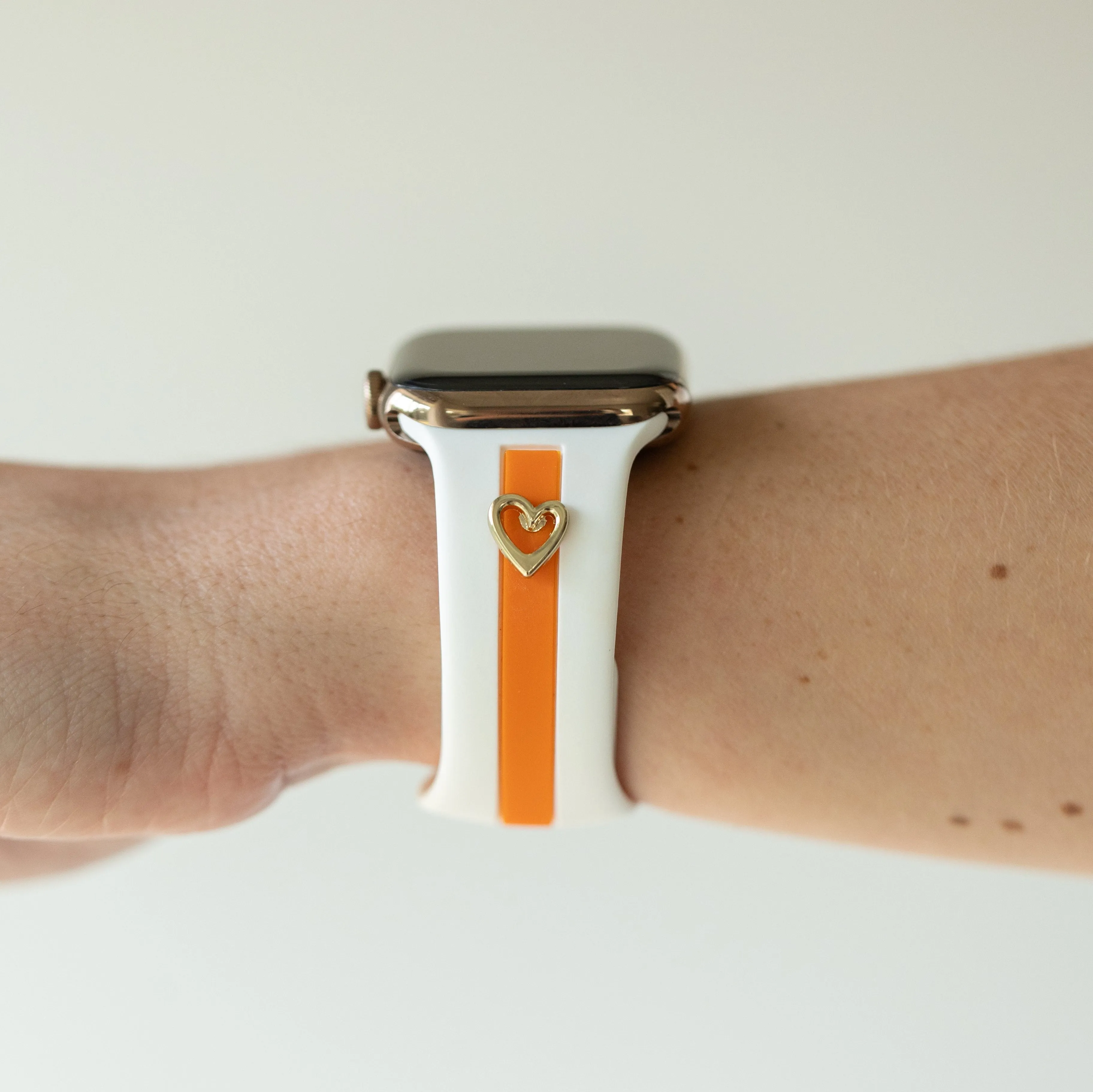 Skye White & Orange Smart Watch Band