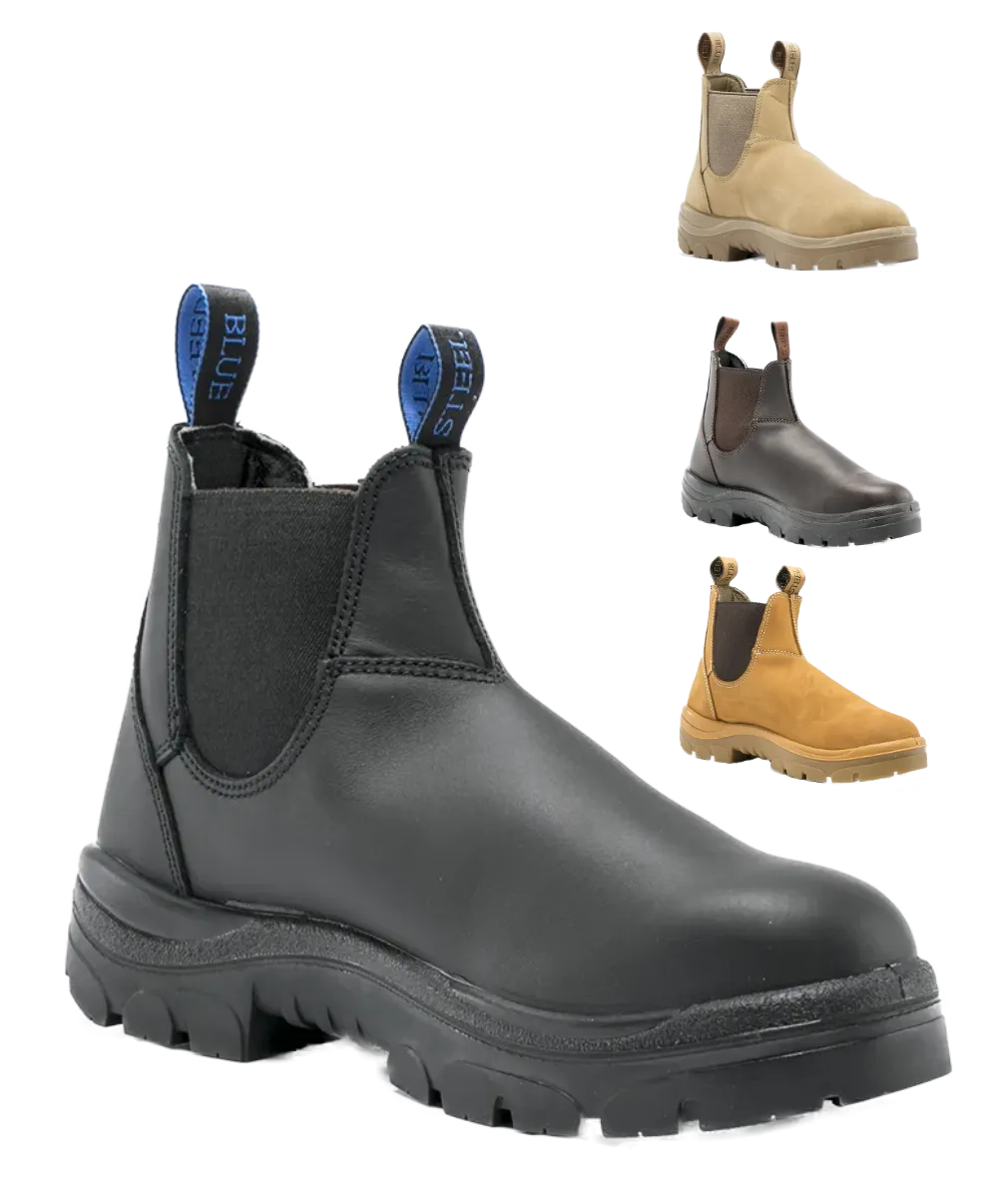 Steel Blue Mens Hobart Elastic Side Steel Cap Boots