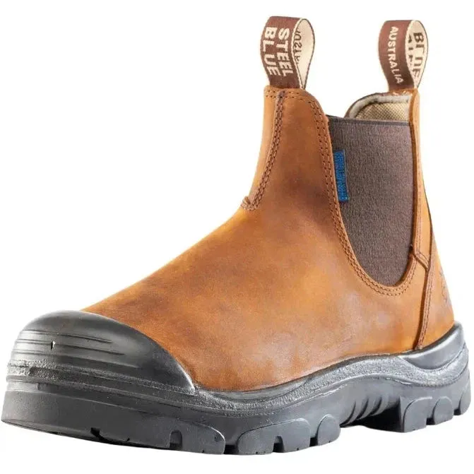 Steel Blue Men's Hobart PR Steel Toe Slip Resist Work Boot -Brown- 862903