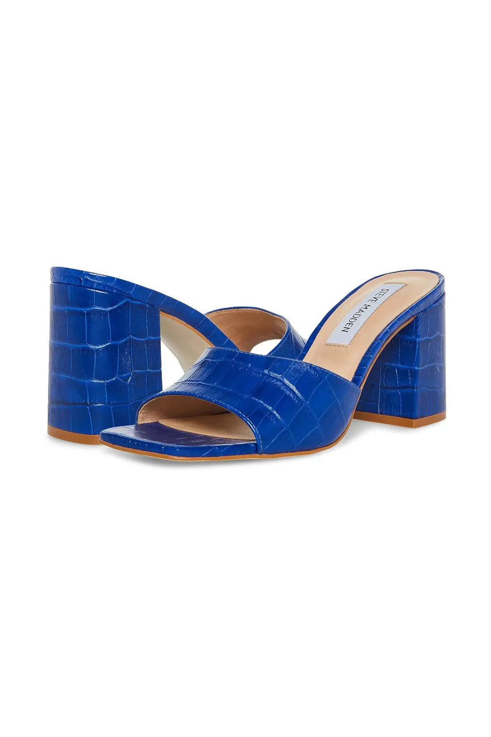 Steve Madden Alaya Heels in Blue Croco