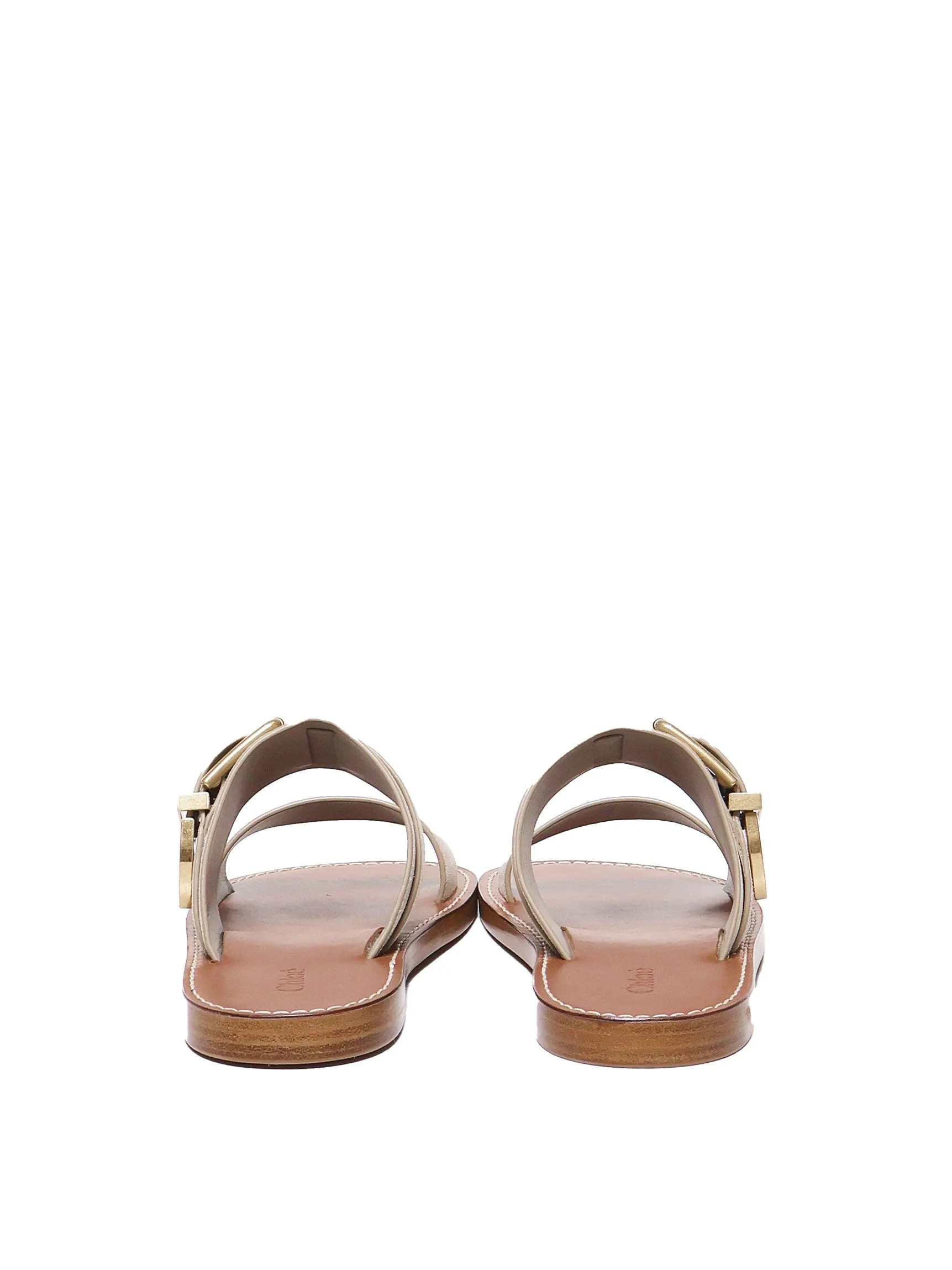 Taupe Double Lap Sandals with Buckle