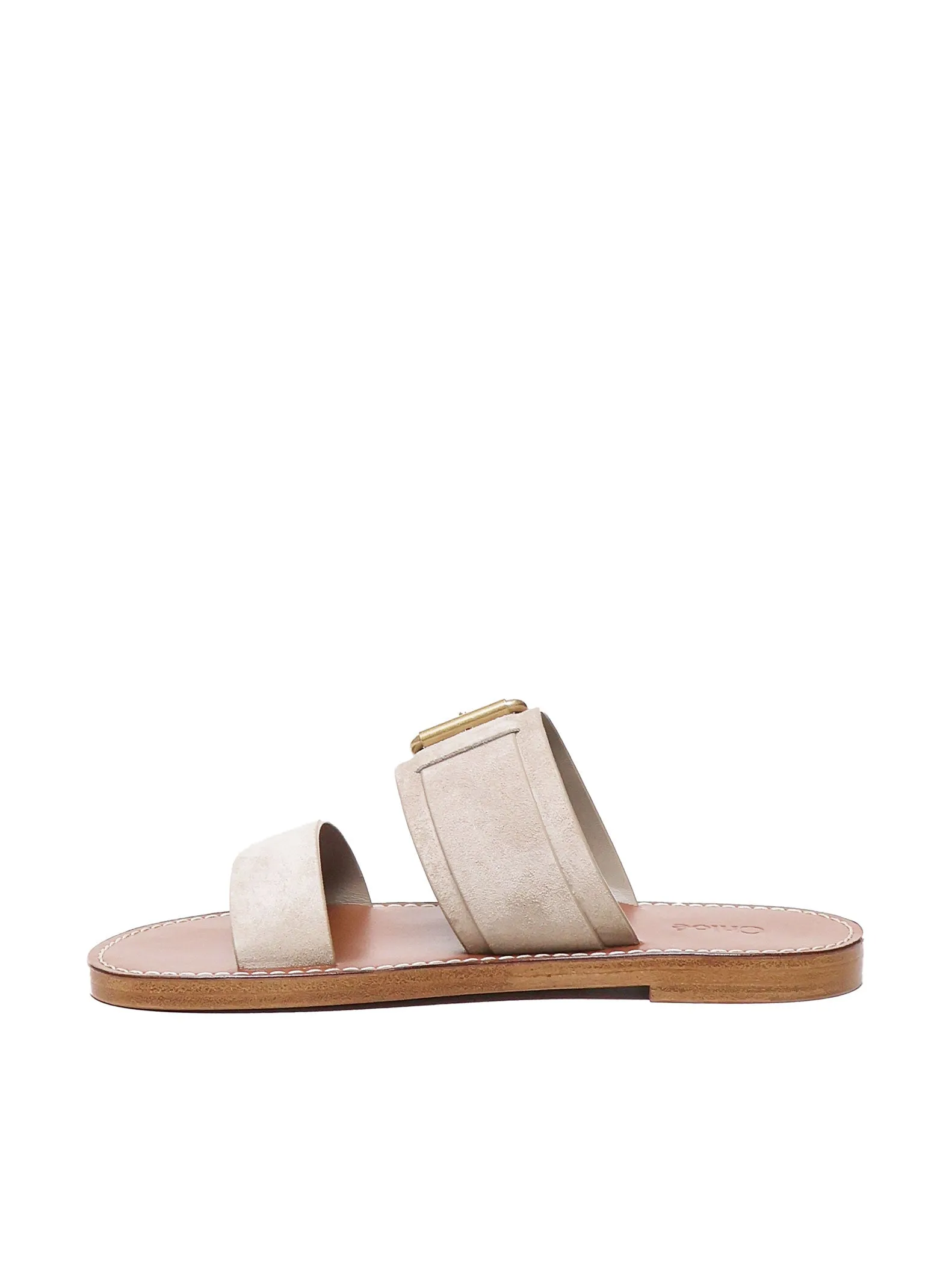 Taupe Double Lap Sandals with Buckle