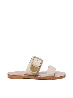 Taupe Double Lap Sandals with Buckle