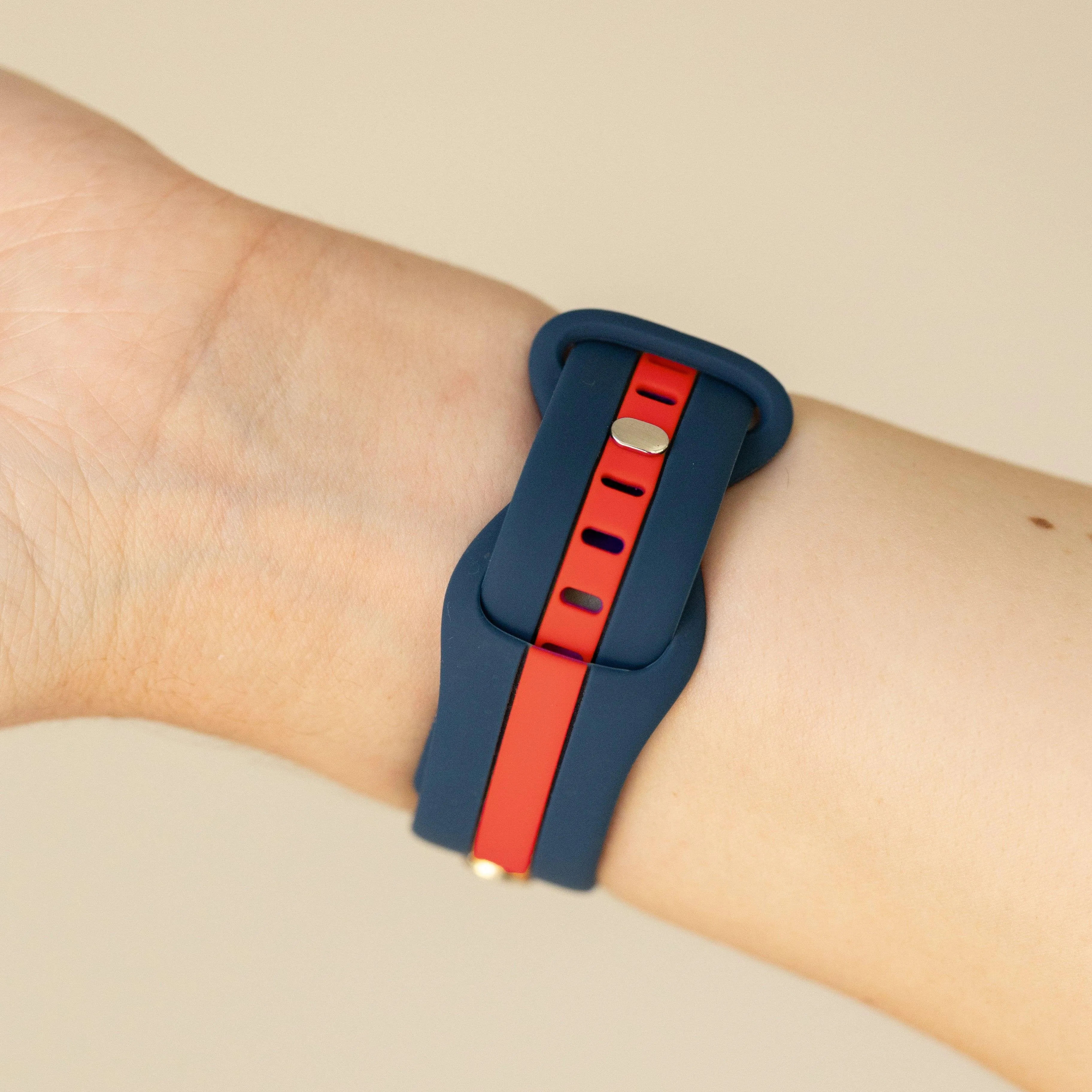 The L❤️ve Of F🏈🏈tball Navy Blue & Red Smart Watch Band