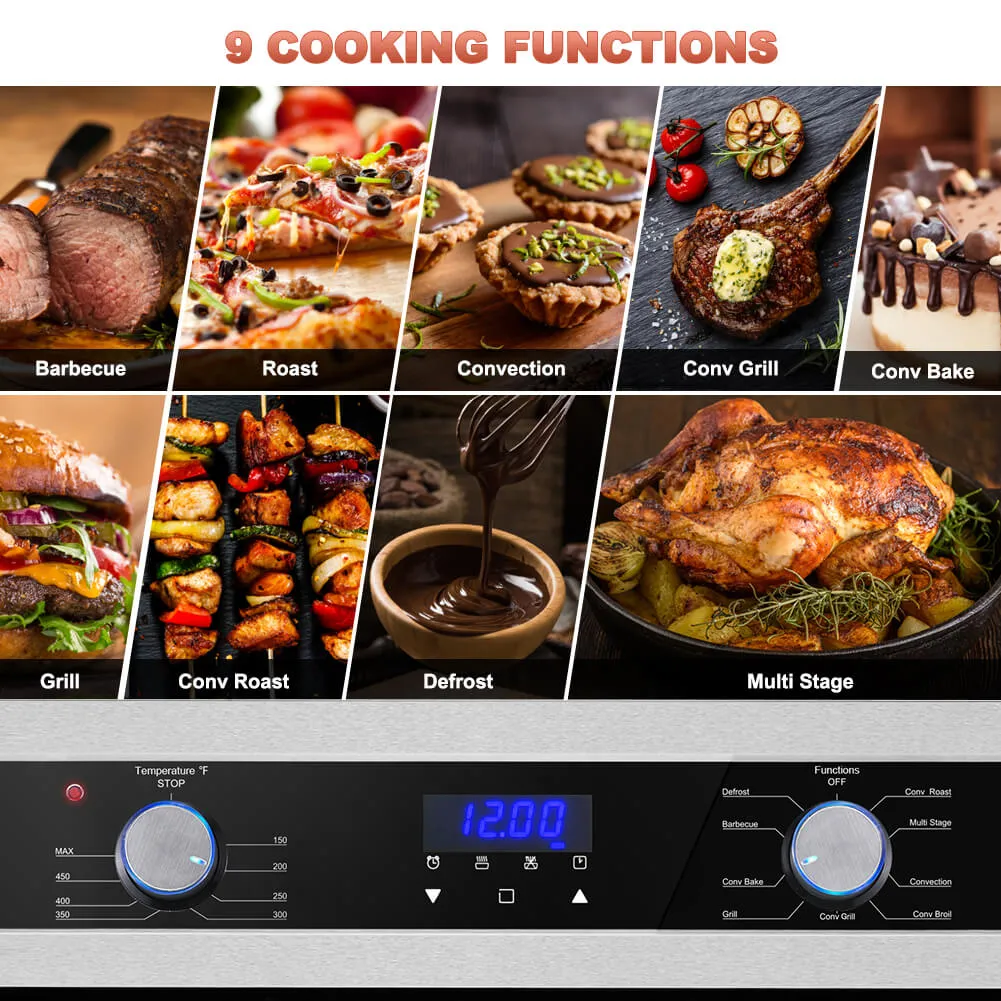 Thermomate 24'' Electric Single Wall Oven - 9 Cooking Functions