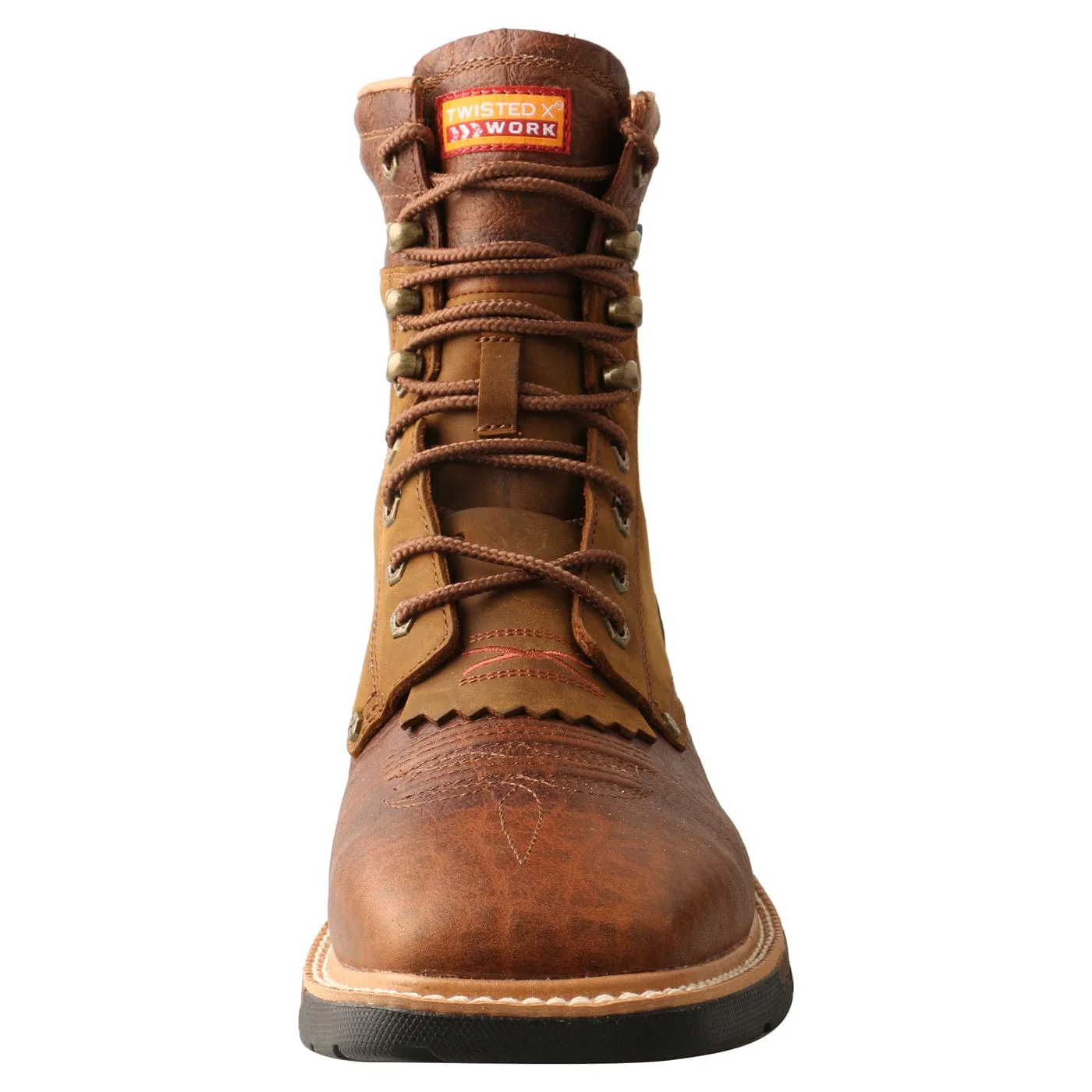 Twisted X Men's Distressed Saddle & Cognac CellStretch Lacer Work Boot MXLW001